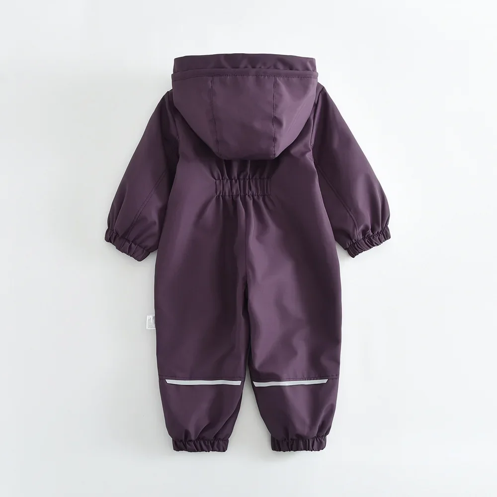 Kids Snowsuit One Piece Ski Suit Windproof Waterproof Hooded Fur Lined Winter Outdoor Jumpsuit for Boys Girls