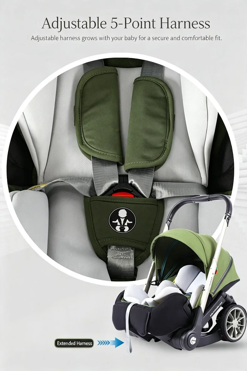 All-Purpose Multimode Baby Stroller With Multiple Reclining Positions, Compact Foldable Design, High Performance Shock-Absorbing Wheels, Skin-Friendly Breathable Cushion For Family Outdoor Trips