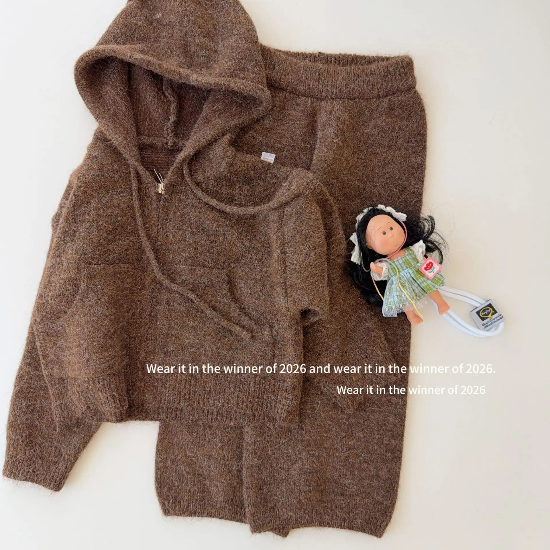 Girls Suit 2026 Spring and Autumn New Children's Clothing Korean Style Girl Baby Loose Small Lazy Soft Waxy Knit Two-piece Set
