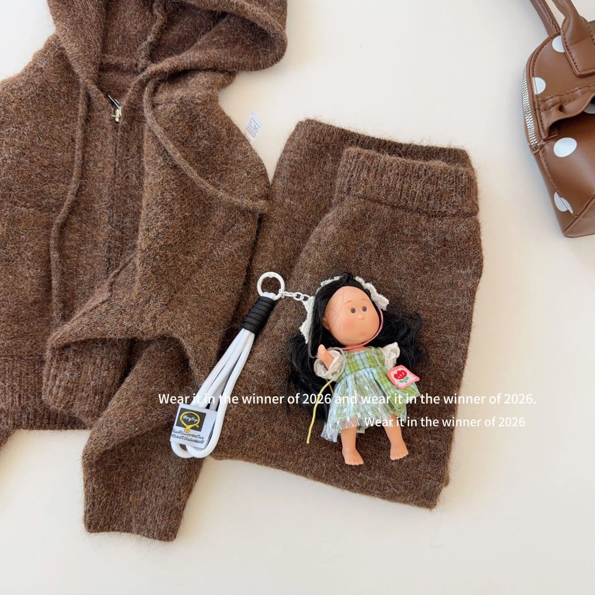 Girls Suit 2026 Spring and Autumn New Children's Clothing Korean Style Girl Baby Loose Small Lazy Soft Waxy Knit Two-piece Set