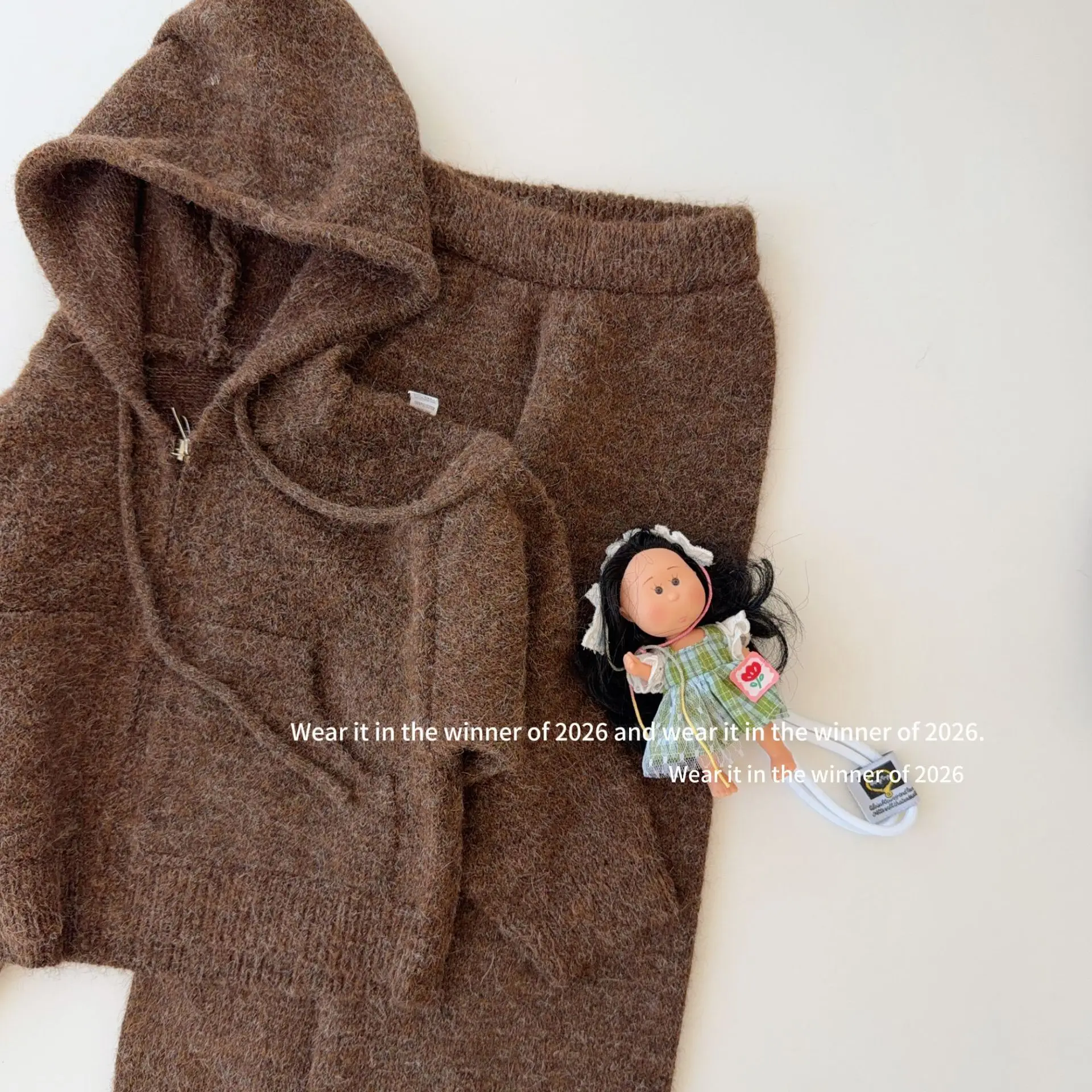 Girls Suit 2026 Spring and Autumn New Children's Clothing Korean Style Girl Baby Loose Small Lazy Soft Waxy Knit Two-piece Set