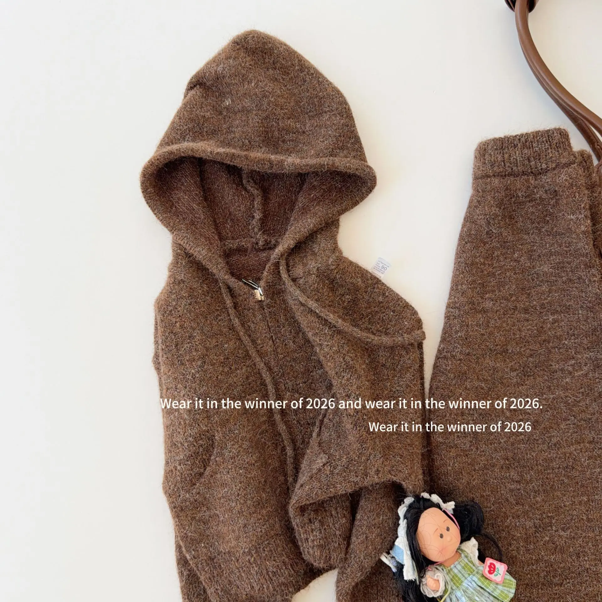 Girls Suit 2026 Spring and Autumn New Children's Clothing Korean Style Girl Baby Loose Small Lazy Soft Waxy Knit Two-piece Set