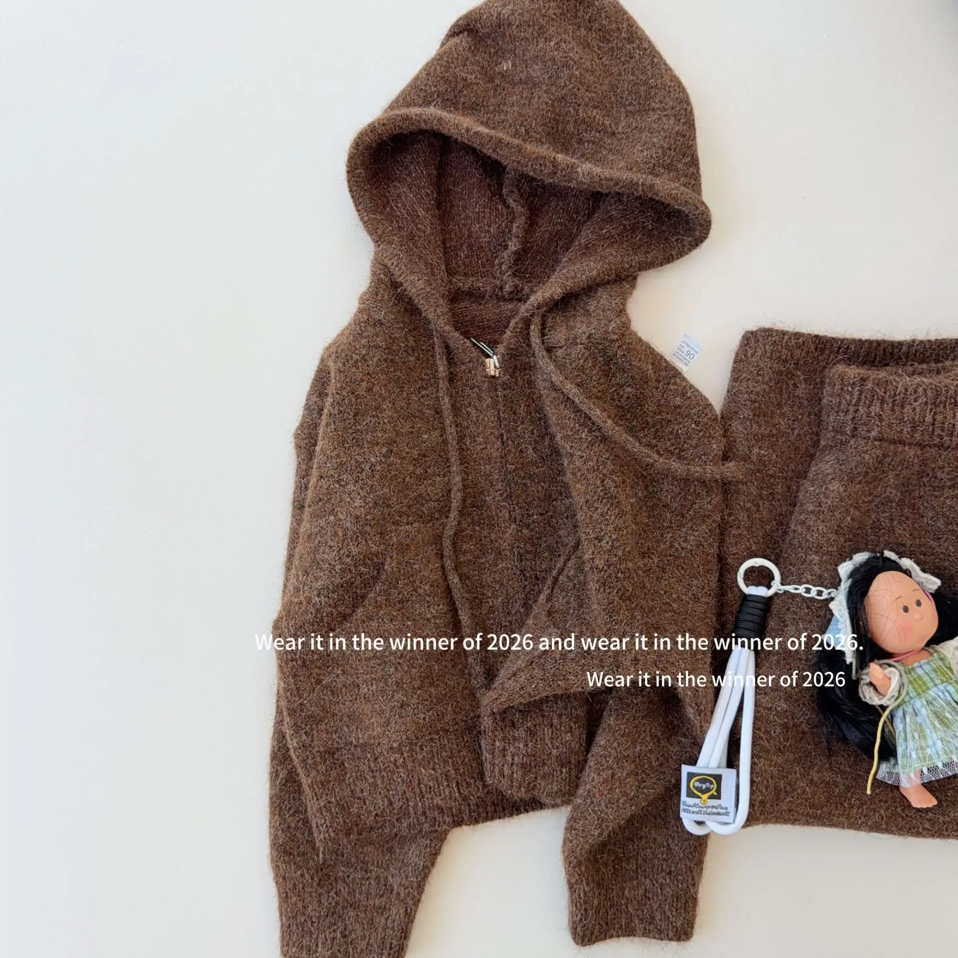 Girls Suit 2026 Spring and Autumn New Children's Clothing Korean Style Girl Baby Loose Small Lazy Soft Waxy Knit Two-piece Set
