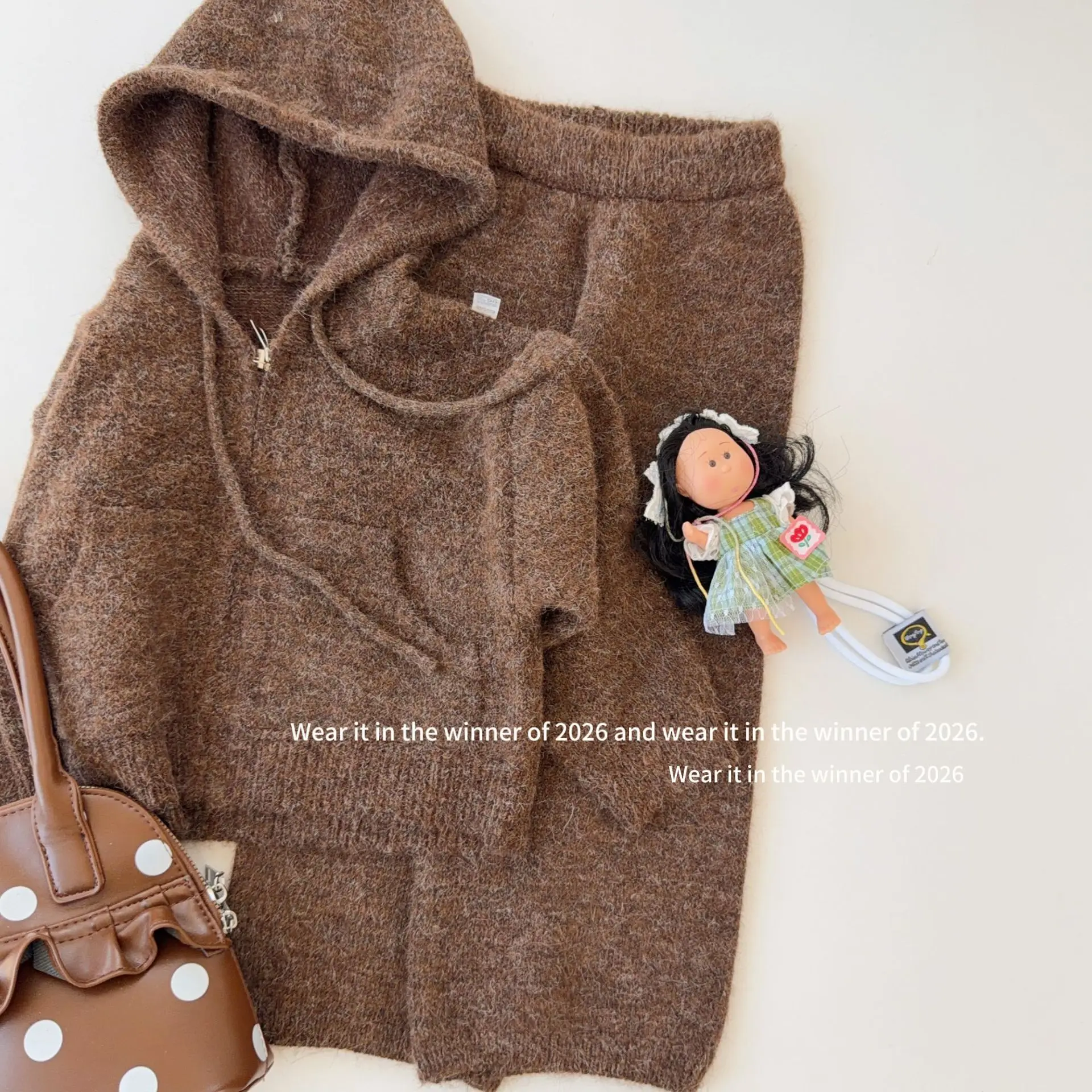 Girls Suit 2026 Spring and Autumn New Children's Clothing Korean Style Girl Baby Loose Small Lazy Soft Waxy Knit Two-piece Set