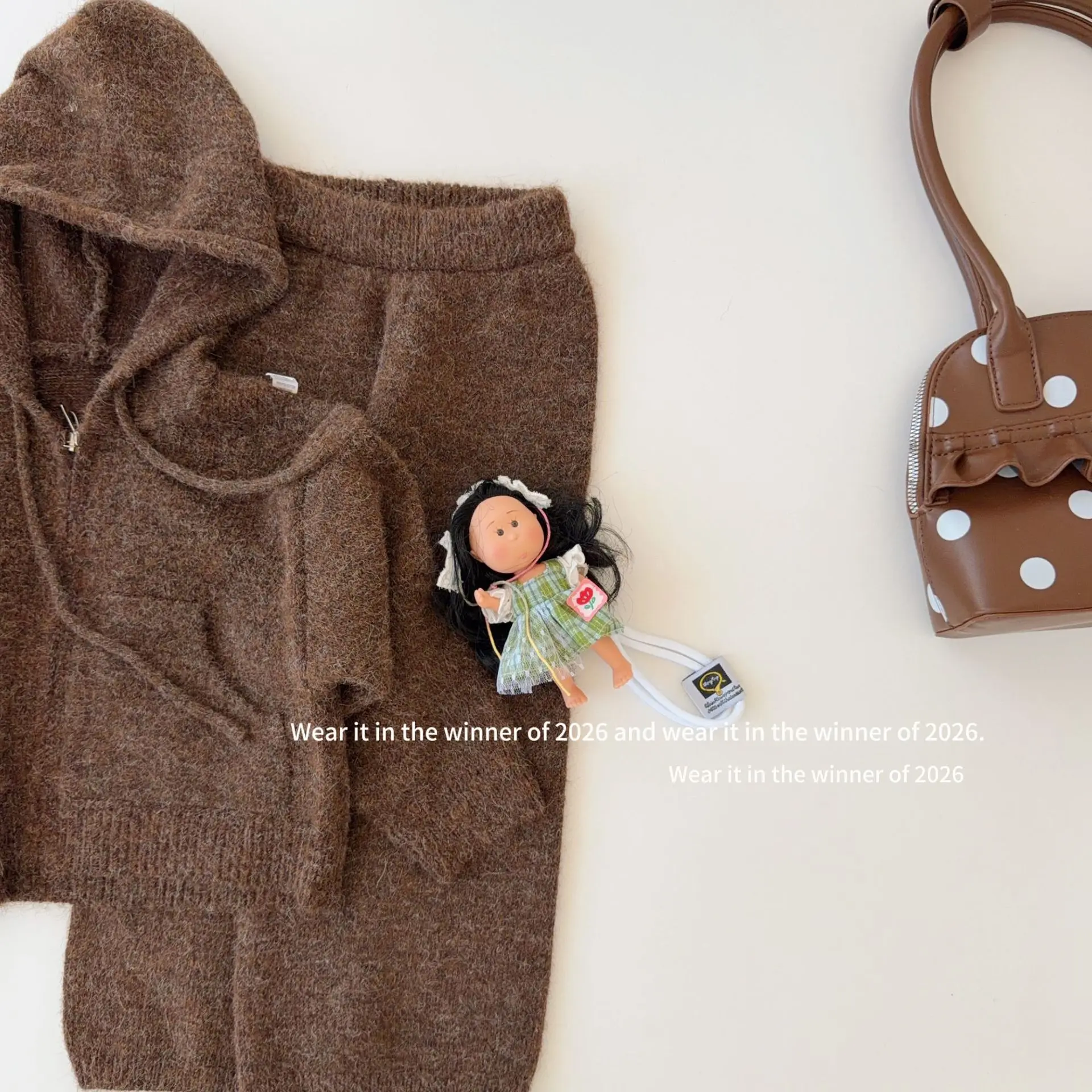 Girls Suit 2026 Spring and Autumn New Children's Clothing Korean Style Girl Baby Loose Small Lazy Soft Waxy Knit Two-piece Set