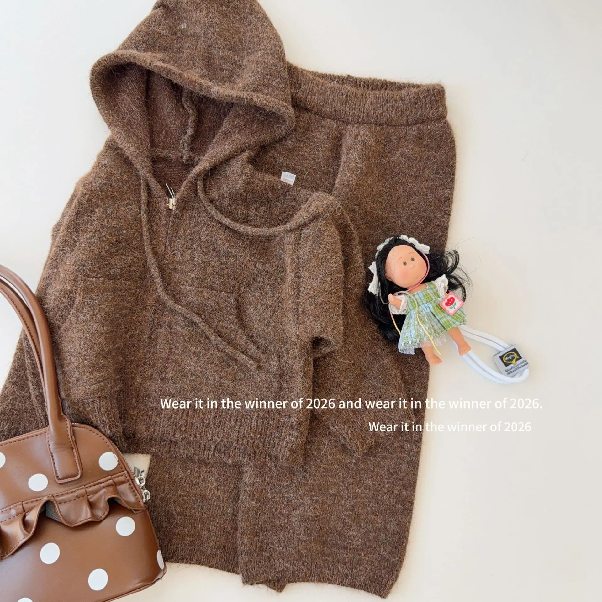 Girls Suit 2026 Spring and Autumn New Children's Clothing Korean Style Girl Baby Loose Small Lazy Soft Waxy Knit Two-piece Set