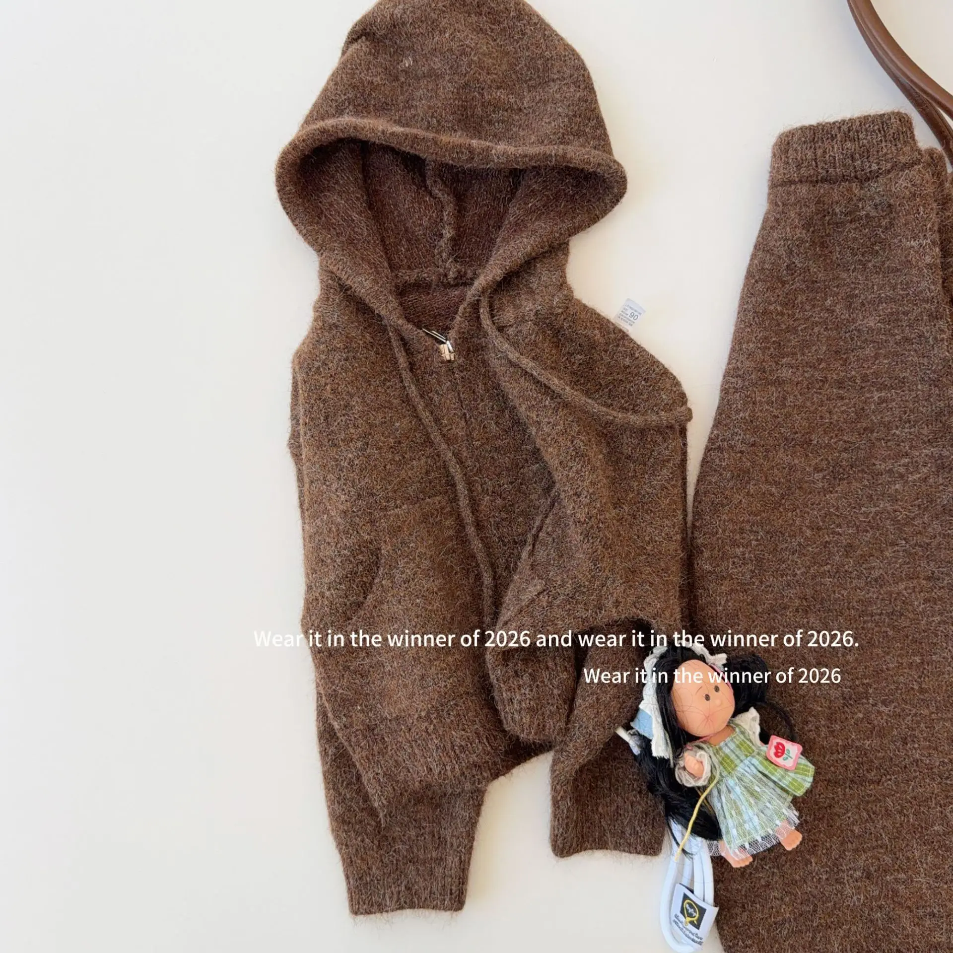 Girls Suit 2026 Spring and Autumn New Children's Clothing Korean Style Girl Baby Loose Small Lazy Soft Waxy Knit Two-piece Set