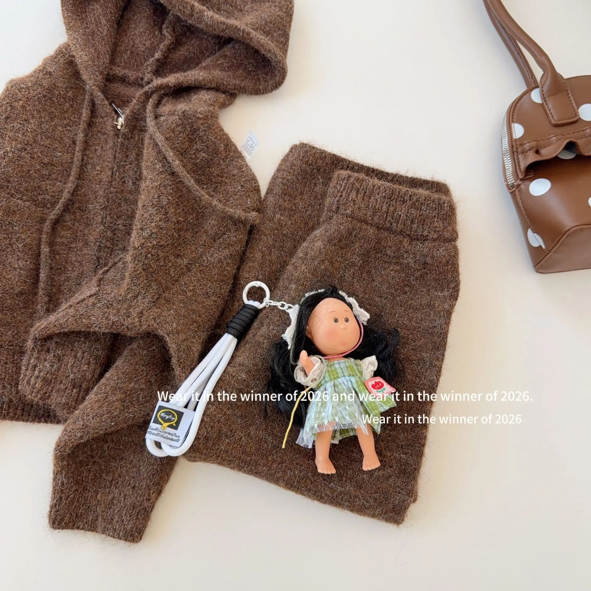 Girls Suit 2026 Spring and Autumn New Children's Clothing Korean Style Girl Baby Loose Small Lazy Soft Waxy Knit Two-piece Set