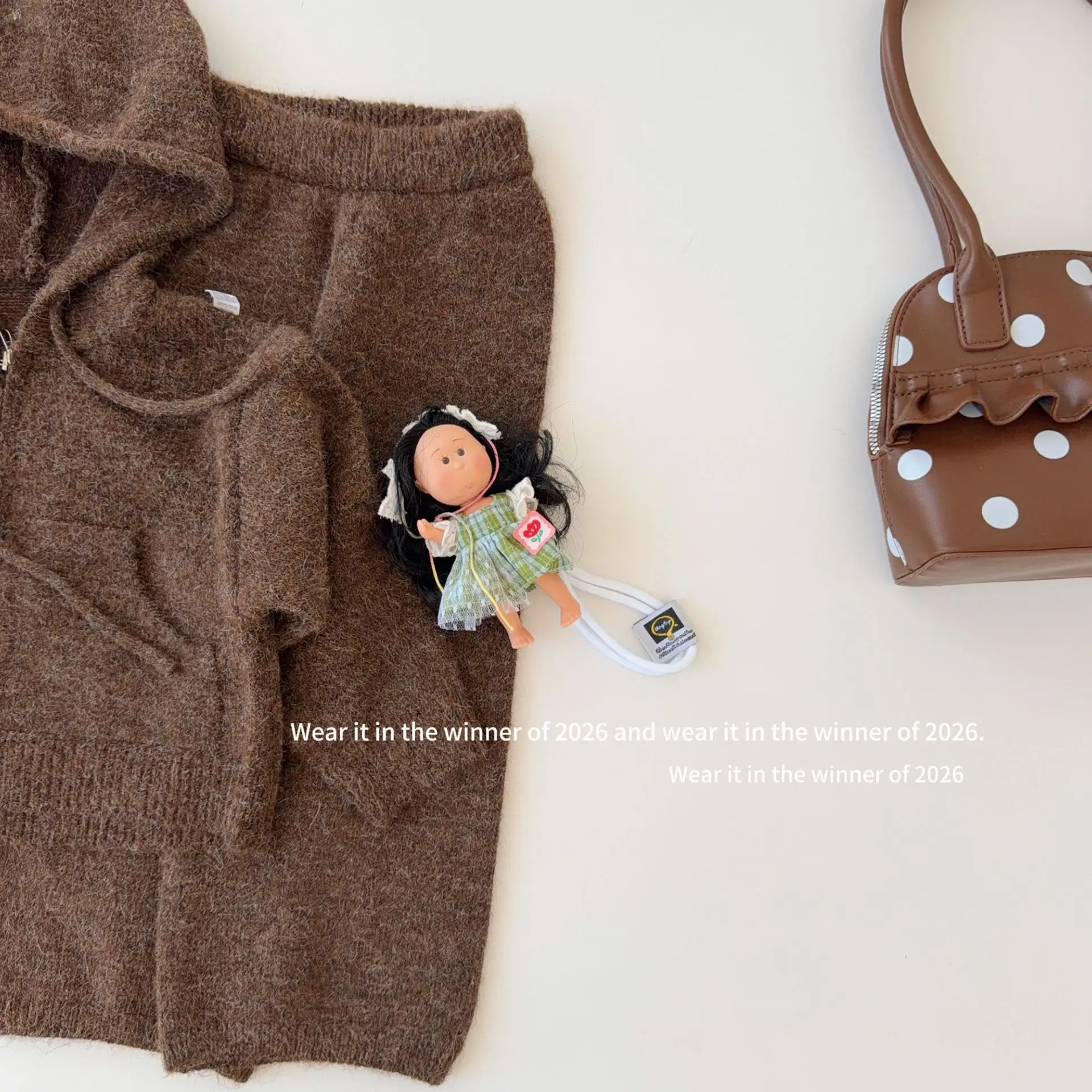 Girls Suit 2026 Spring and Autumn New Children's Clothing Korean Style Girl Baby Loose Small Lazy Soft Waxy Knit Two-piece Set