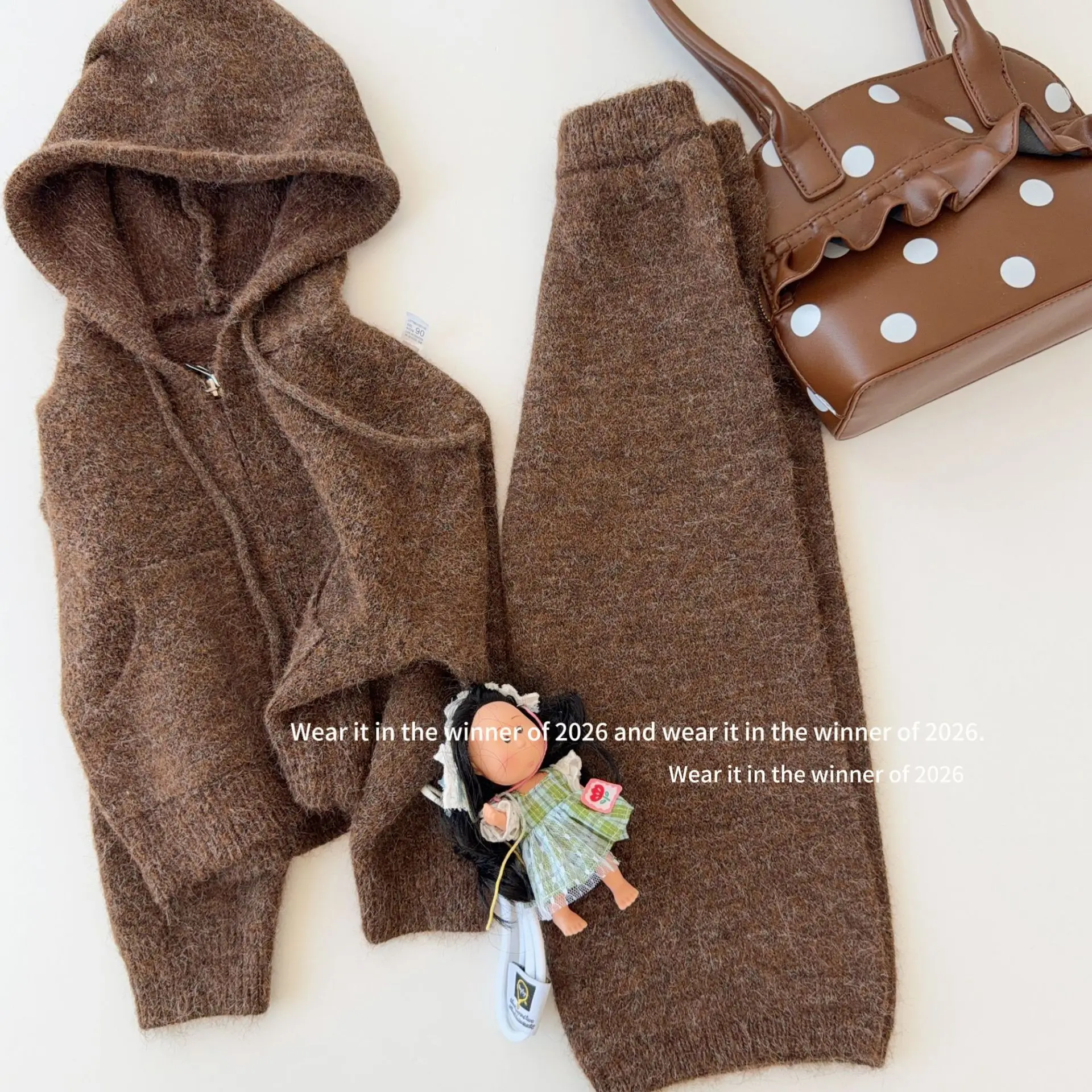 Girls Suit 2026 Spring and Autumn New Children's Clothing Korean Style Girl Baby Loose Small Lazy Soft Waxy Knit Two-piece Set
