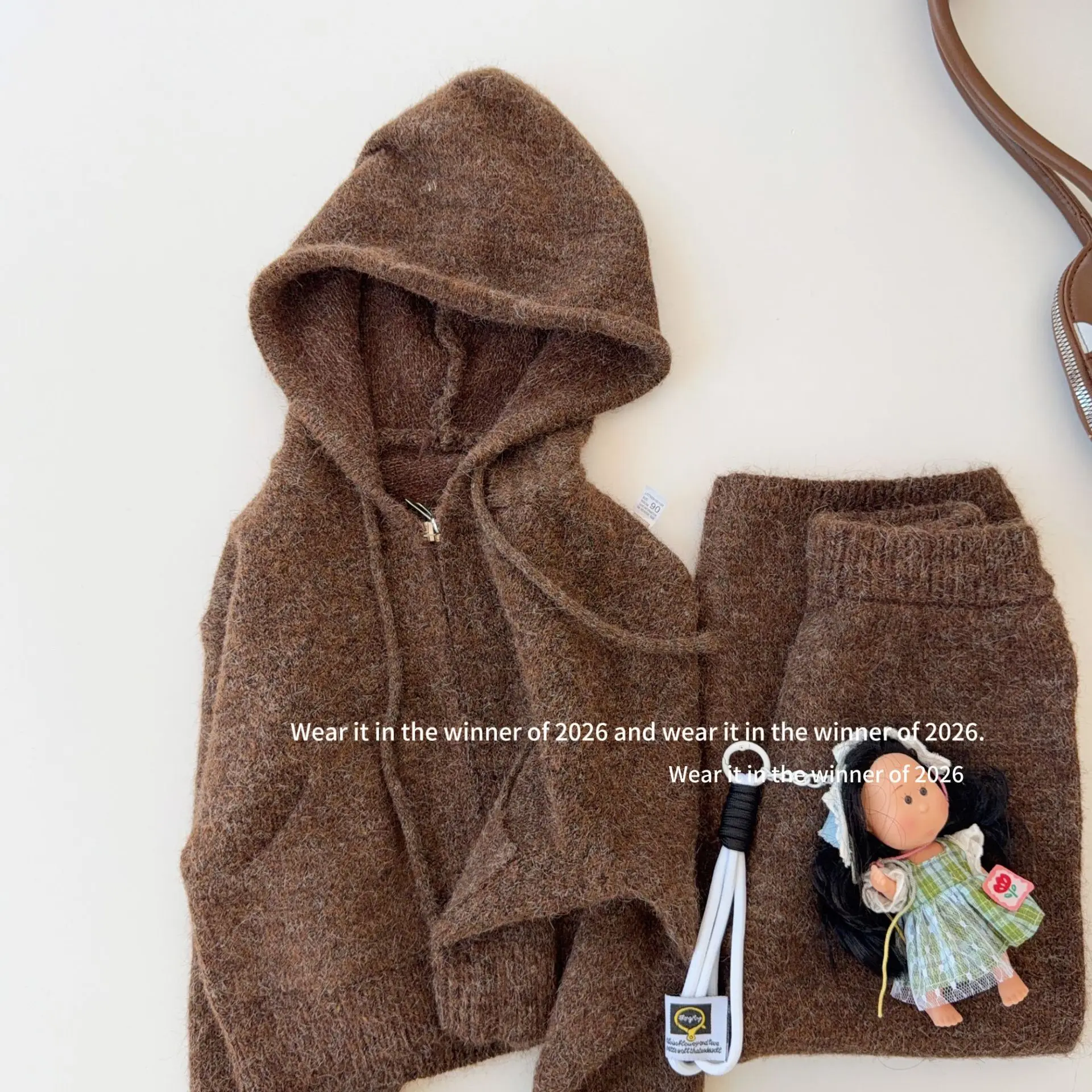 Girls Suit 2026 Spring and Autumn New Children's Clothing Korean Style Girl Baby Loose Small Lazy Soft Waxy Knit Two-piece Set