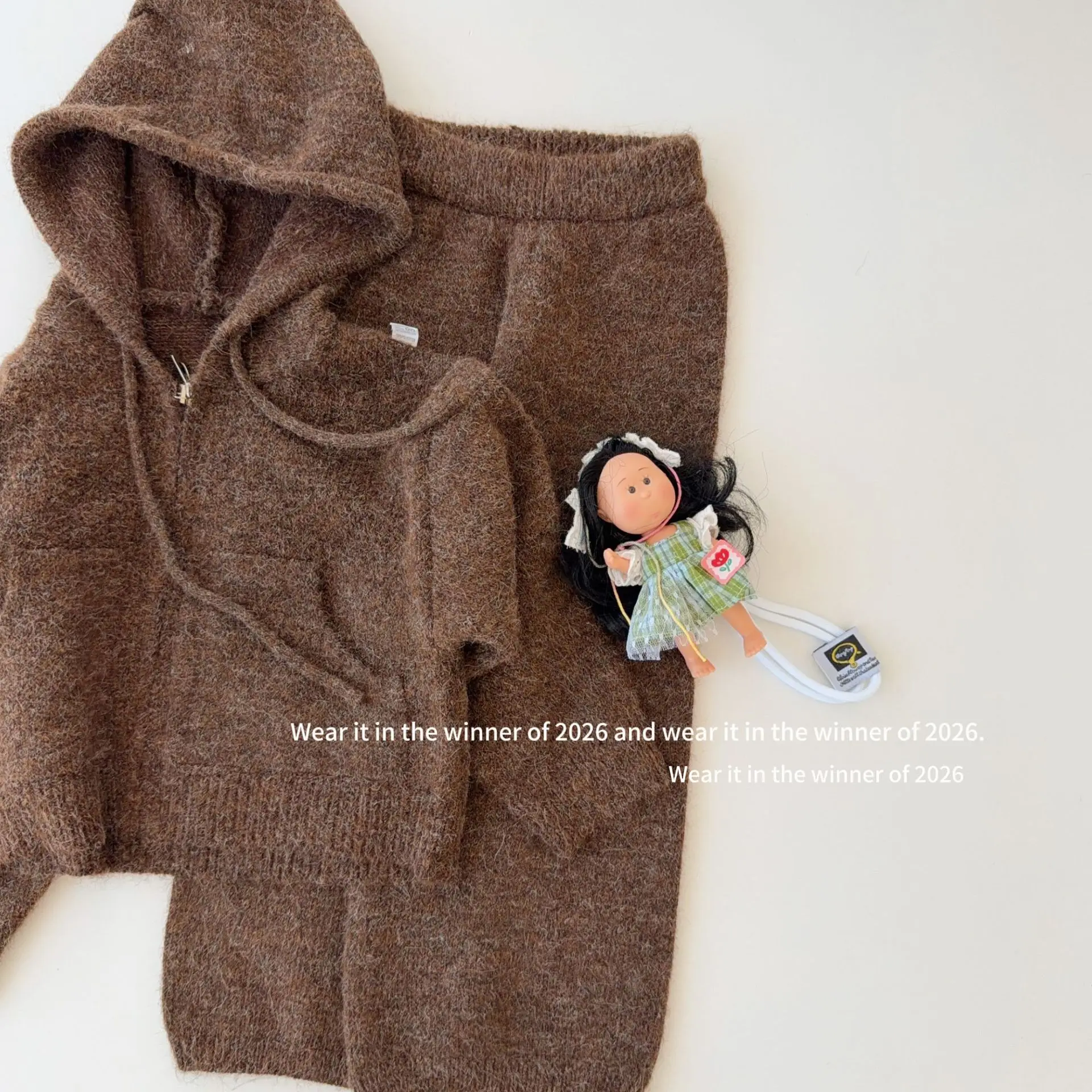 Girls Suit 2026 Spring and Autumn New Children's Clothing Korean Style Girl Baby Loose Small Lazy Soft Waxy Knit Two-piece Set
