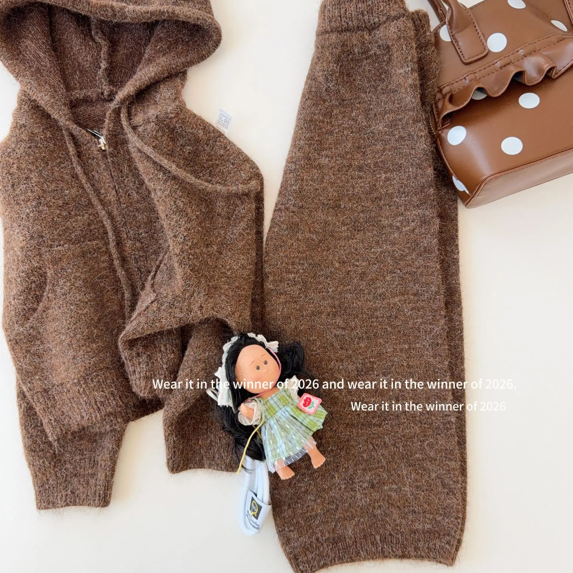 Girls Suit 2026 Spring and Autumn New Children's Clothing Korean Style Girl Baby Loose Small Lazy Soft Waxy Knit Two-piece Set