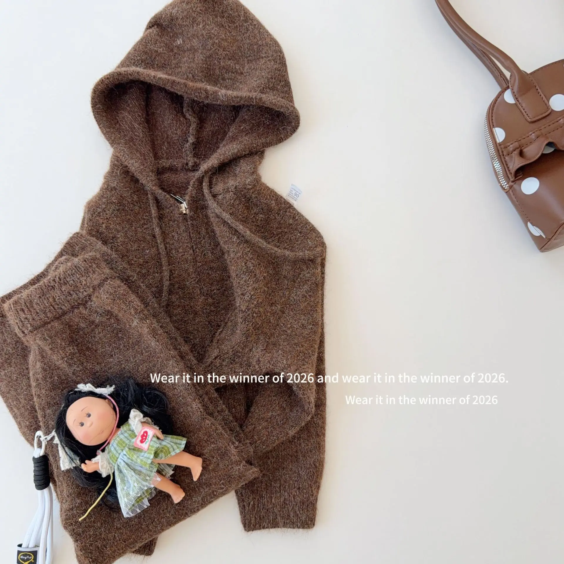 Girls Suit 2026 Spring and Autumn New Children's Clothing Korean Style Girl Baby Loose Small Lazy Soft Waxy Knit Two-piece Set