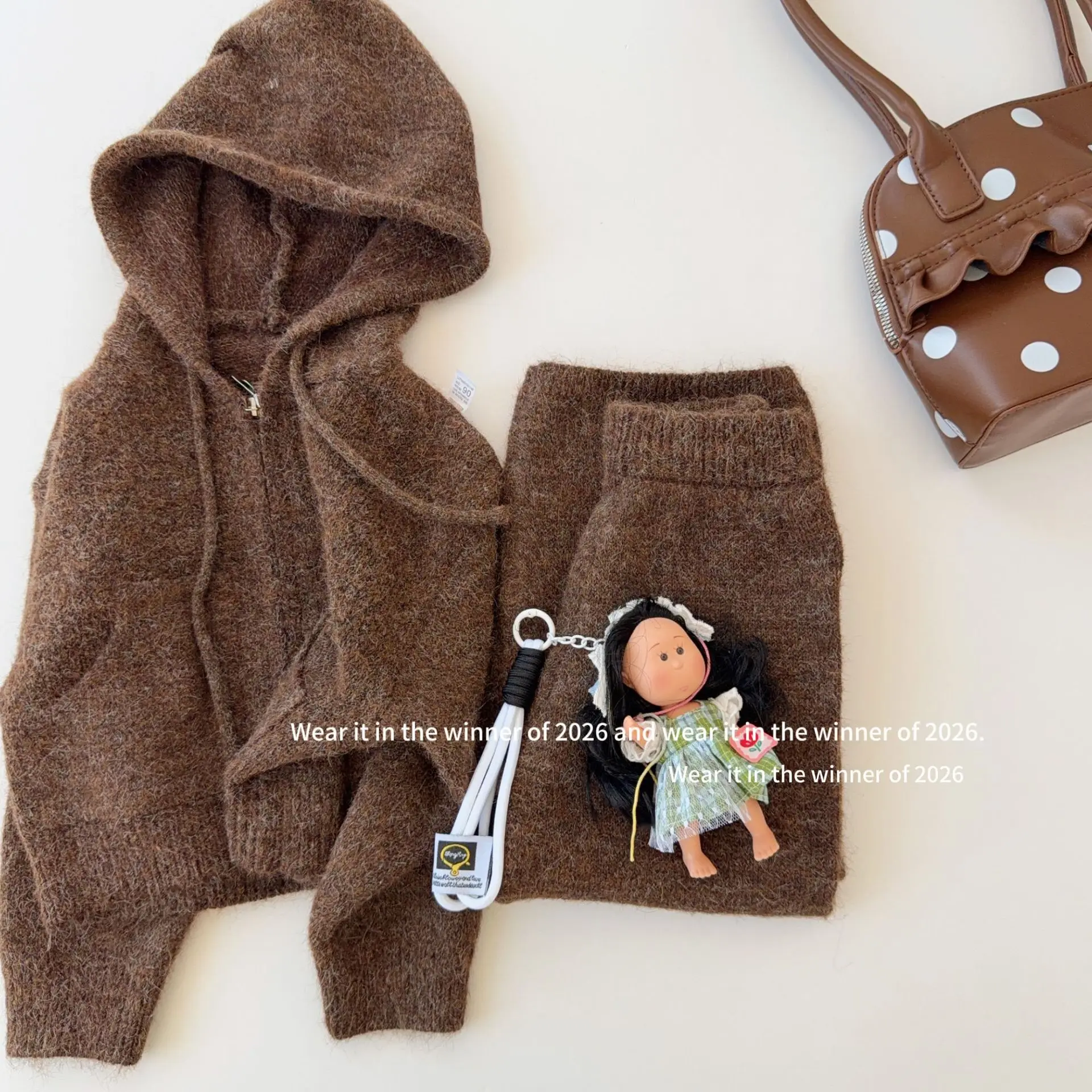 Girls Suit 2026 Spring and Autumn New Children's Clothing Korean Style Girl Baby Loose Small Lazy Soft Waxy Knit Two-piece Set