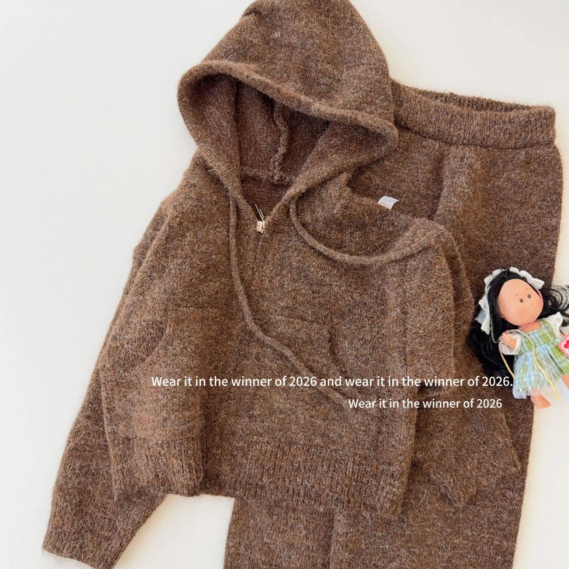 Girls Suit 2026 Spring and Autumn New Children's Clothing Korean Style Girl Baby Loose Small Lazy Soft Waxy Knit Two-piece Set