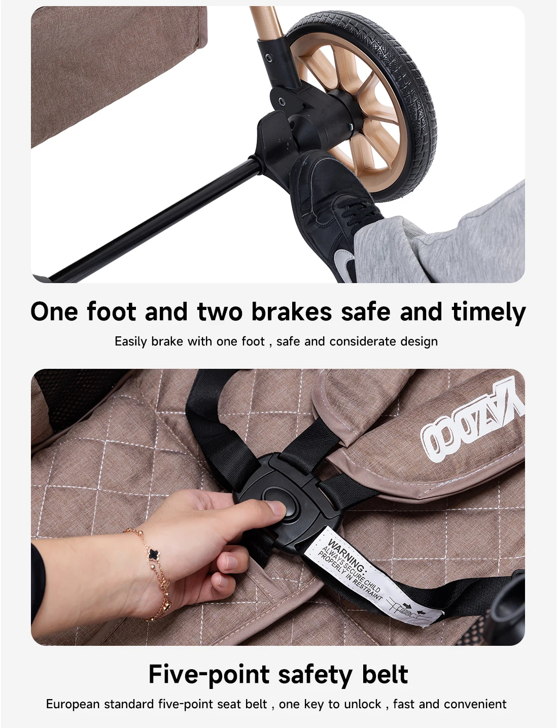 3‑in‑1 Travel‑Oriented Durable Baby Carriage, Deform‑Resistant Light‑Weight Reinforced Alloy Skeleton, Intuitive Hand‑Operated Folding Function, High‑Efficiency Vibration‑Buffering Wheel Unit, Wide‑Range Multi‑Angle Reclining Setup, Cozy Skin‑S