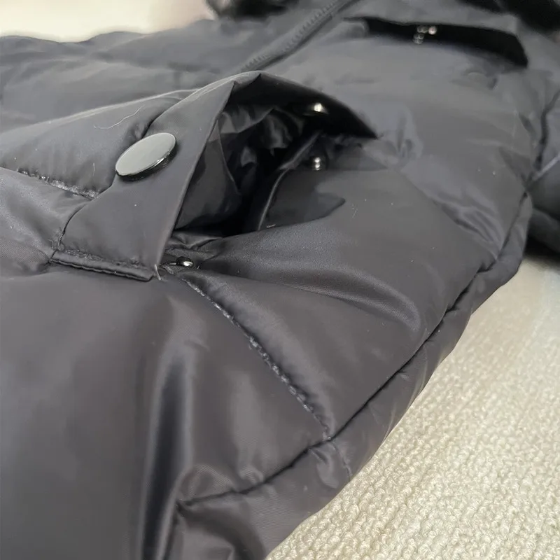 Kids Winter Down Coat Detachable Fur Collar Children Hooded Warm Jakcet For Boys Girls Age 1-13T