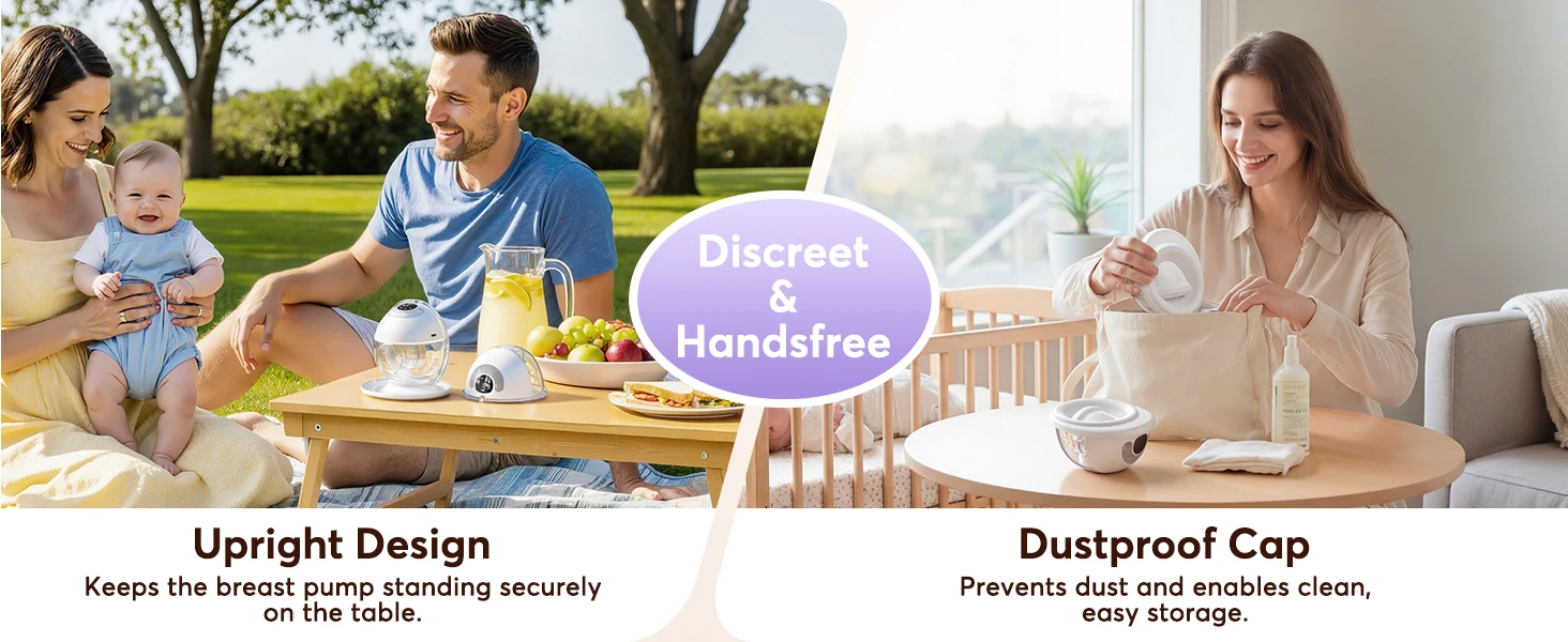 Electirc Breast Pump Hands Free Wearable Breast Pump Portable with 4 Modes & 12 Levels, Max 325mmHg Strong Suction 17/19/21/24/27mm Flange Inserts Wearable Breastfeeding Pump