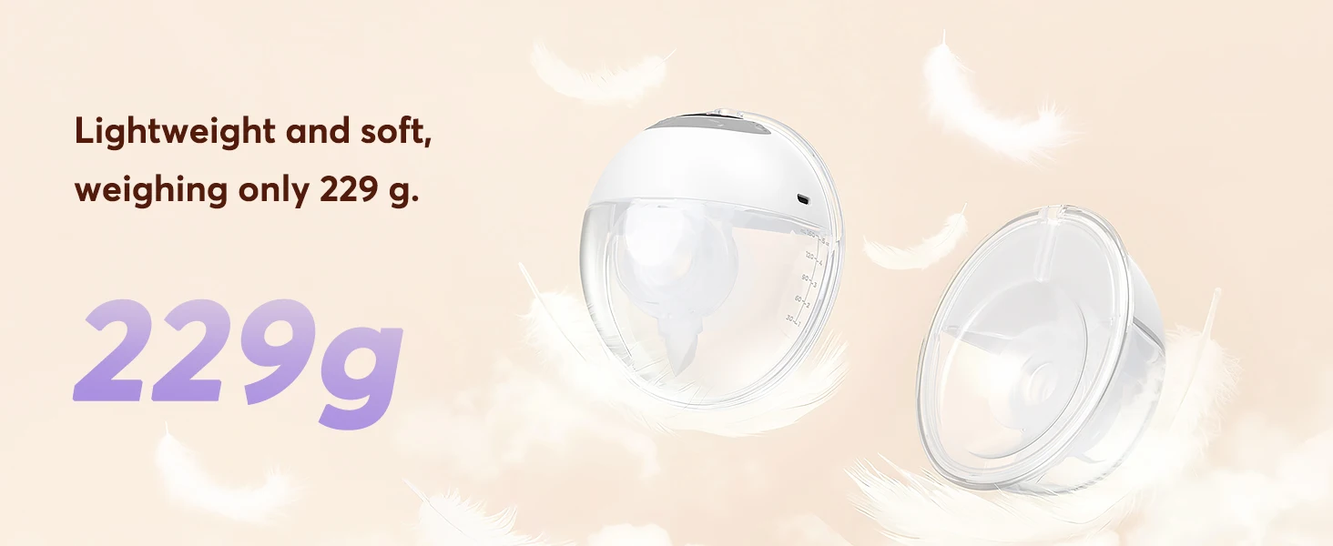 Electirc Breast Pump Hands Free Wearable Breast Pump Portable with 4 Modes & 12 Levels, Max 325mmHg Strong Suction 17/19/21/24/27mm Flange Inserts Wearable Breastfeeding Pump