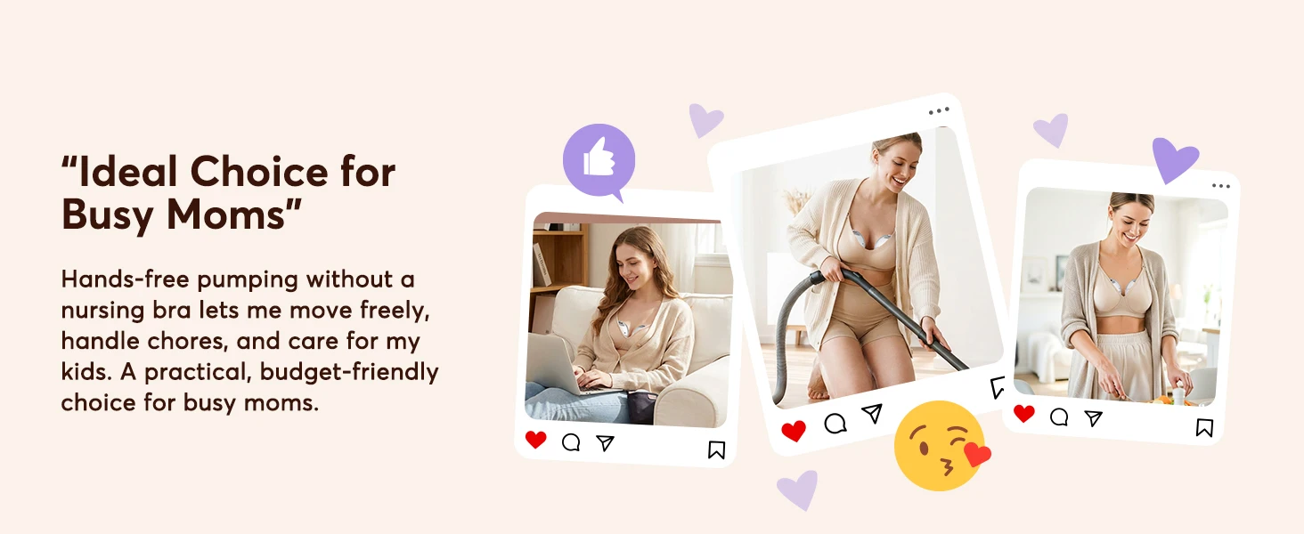 Electirc Breast Pump Hands Free Wearable Breast Pump Portable with 4 Modes & 12 Levels, Max 325mmHg Strong Suction 17/19/21/24/27mm Flange Inserts Wearable Breastfeeding Pump