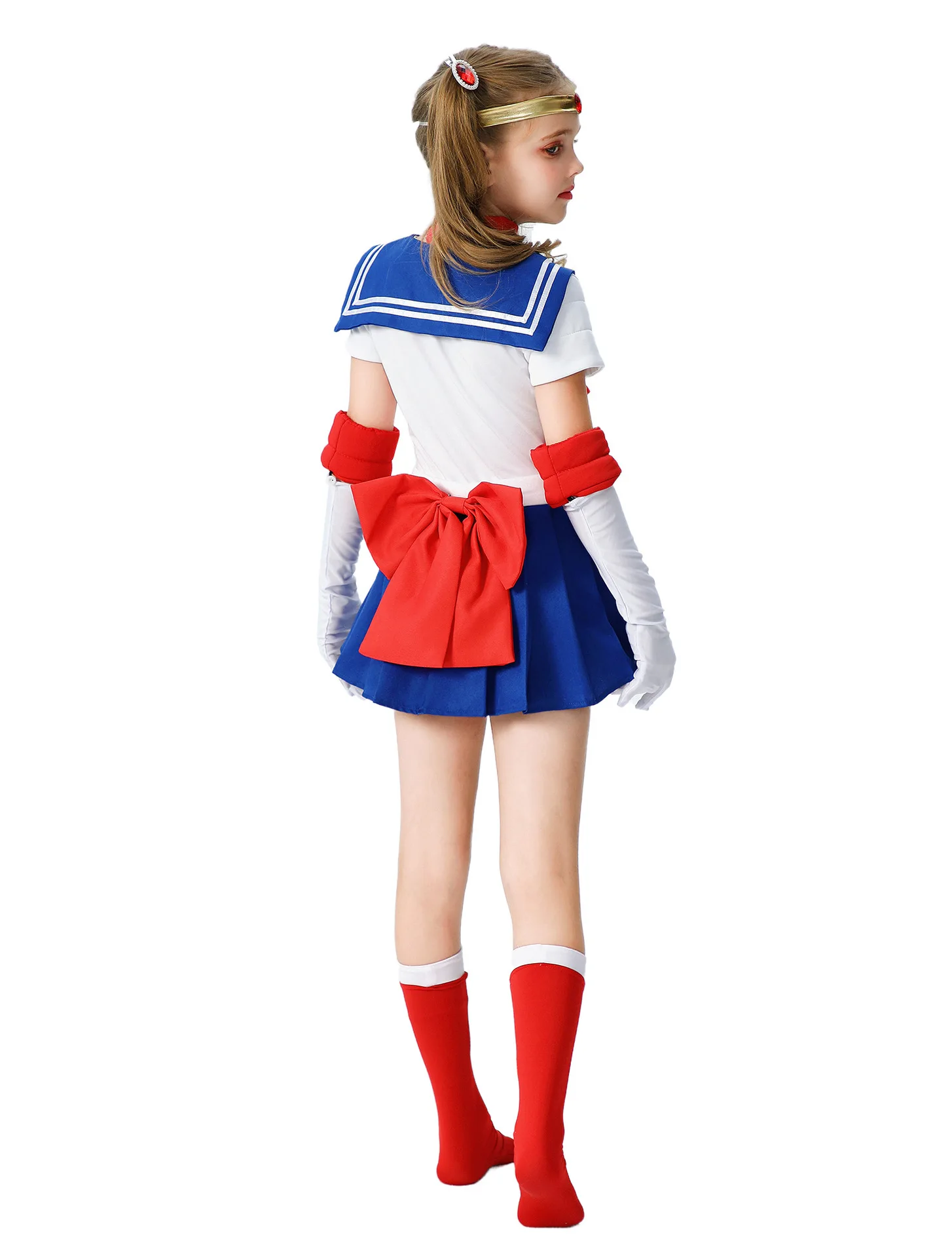 Anime Usagi Tsukino Cosplay Costumes Sailor Costume Moon JK Cos For Kids Girl Women Short Sleeve Dress Clothes With Gloves Socks