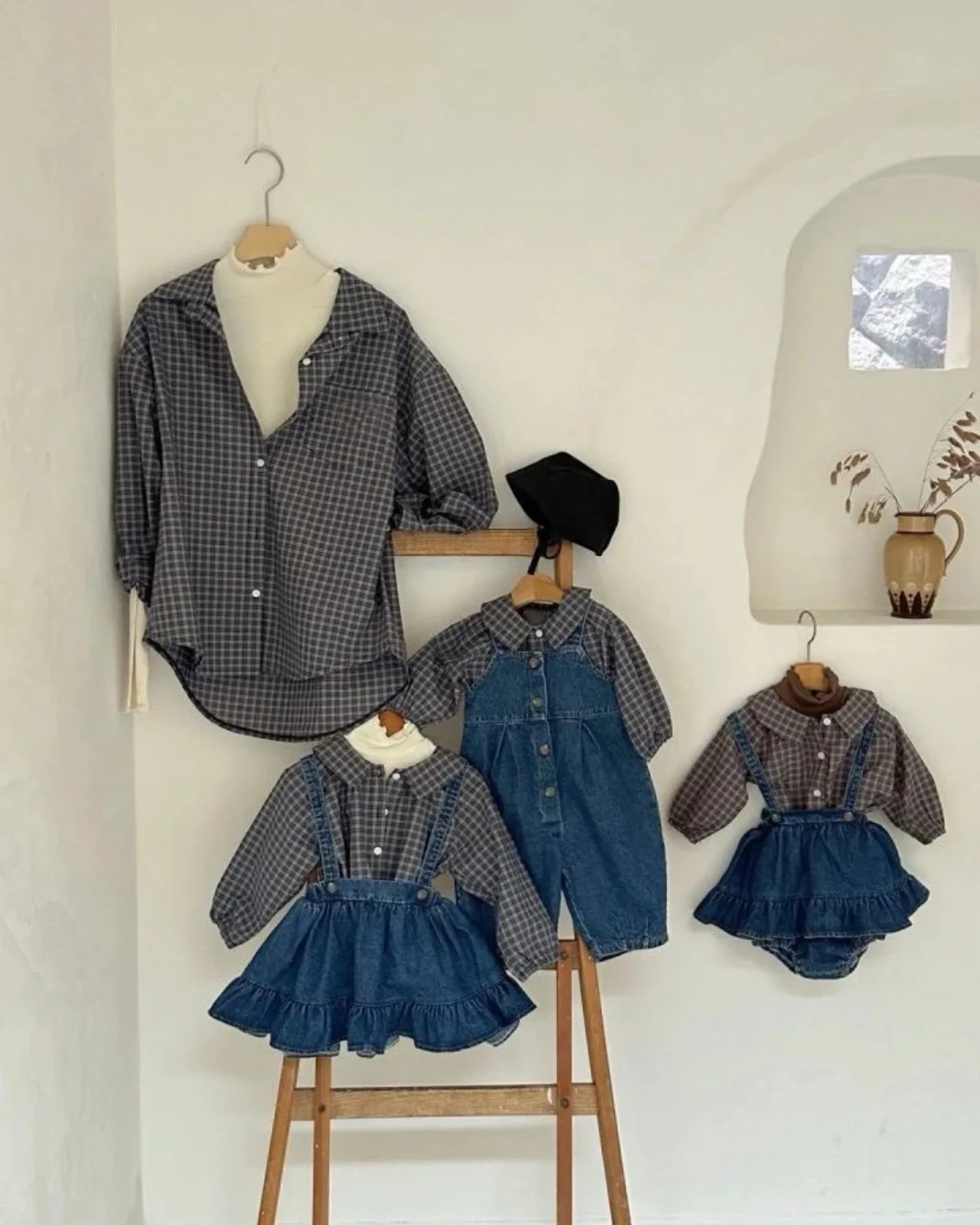 2026 Spring New Baby Plaid Shirts Infant Boy Vintage Lapel Shirts Toddler Girl Cotton Blouse Kids Cotton Tops Newborn Clothes