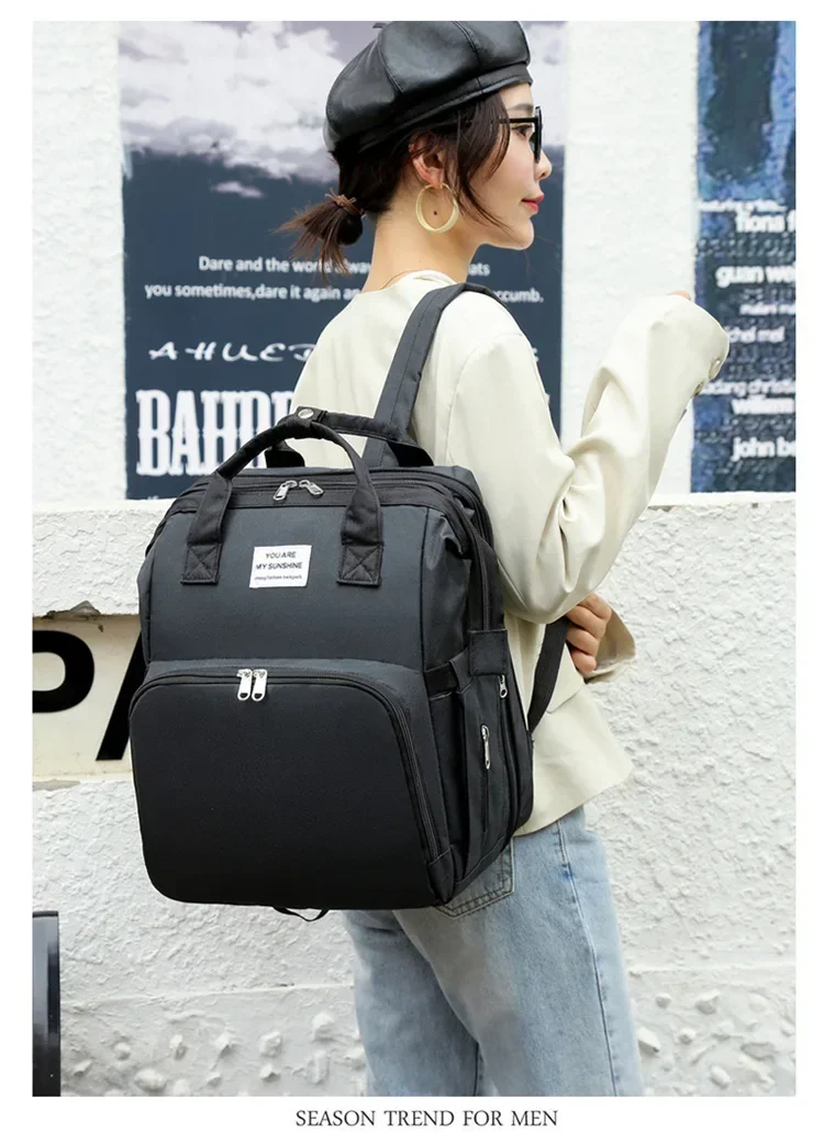 Mommy Diaper Bags Baby Bed Mother Large Capacity Nappy Milk Bottle Backpacks with Changing Mat Convenient Baby Nursing Bags