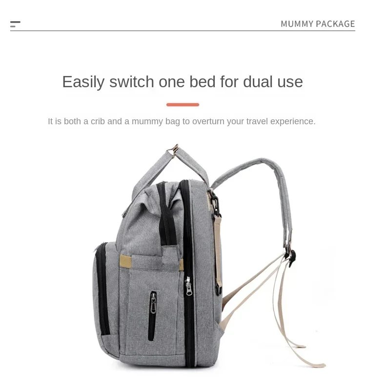 Mommy Diaper Bags Baby Bed Mother Large Capacity Nappy Milk Bottle Backpacks with Changing Mat Convenient Baby Nursing Bags