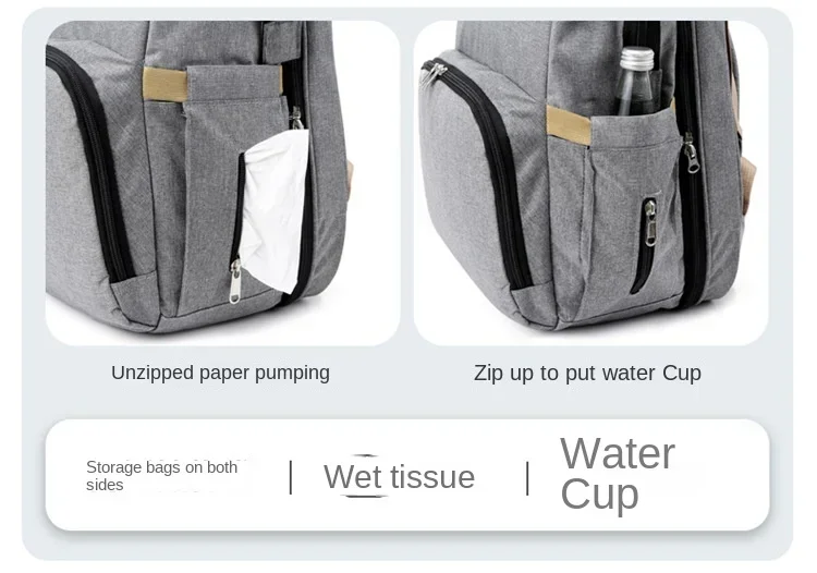 Mommy Diaper Bags Baby Bed Mother Large Capacity Nappy Milk Bottle Backpacks with Changing Mat Convenient Baby Nursing Bags