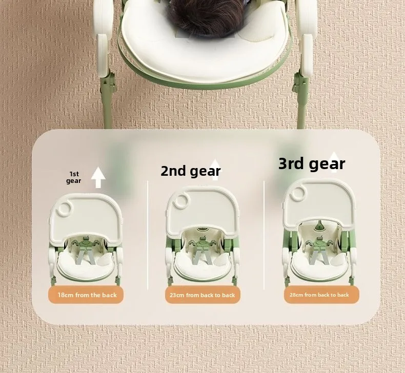 Foldable Baby High Chair Adjustable Toddler Feeding Seat Multifunctional Kids Dining Chair with Recline Footrest for Home Use