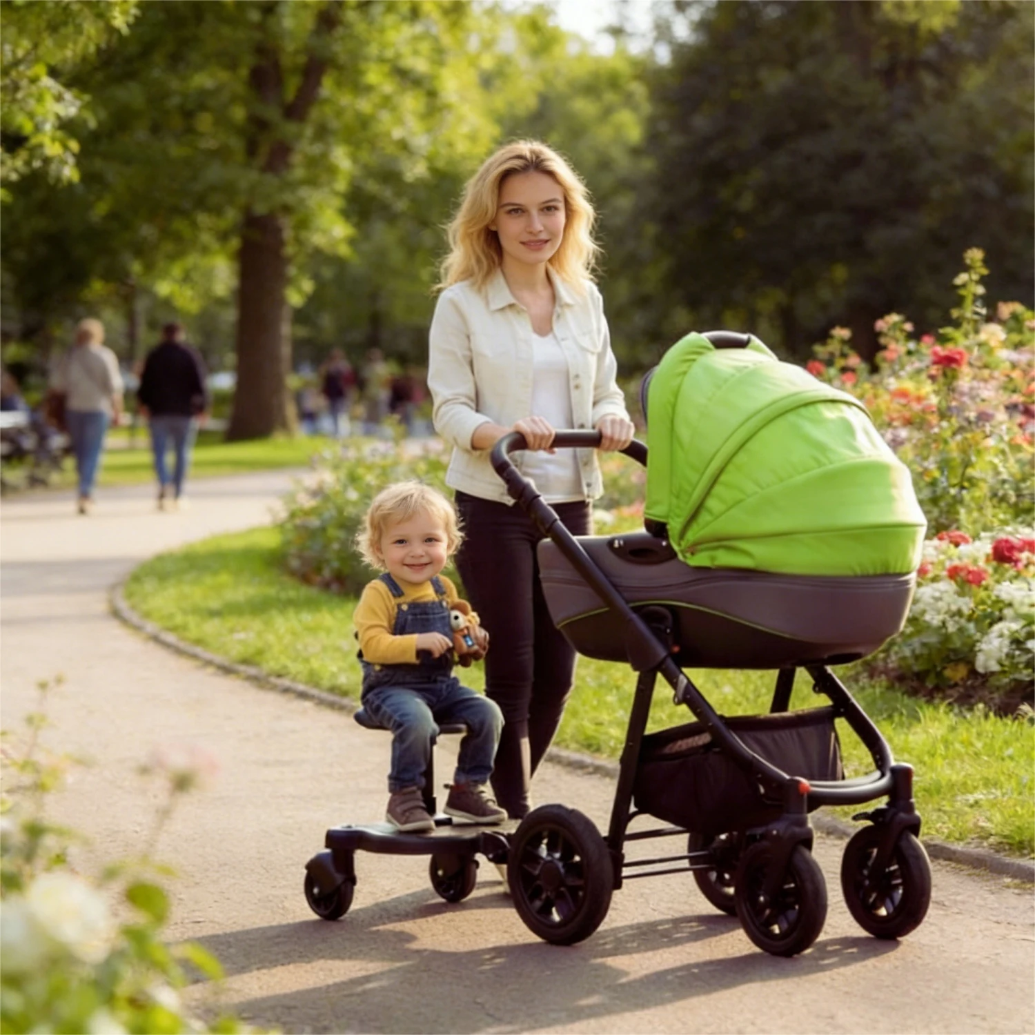 Stroller Attachment with Seat for Kids – Universal Black, 25kg Capacity, Easy Install, Fits Most Prams, CE Safety Certified