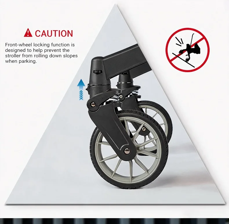 Practical Baby Travel Pushchair, Full Flat Rest Function, Effortless Folding Mechanism, Shock Absorbing Wheels, Comfort Cushion For Newborn Daily Use
