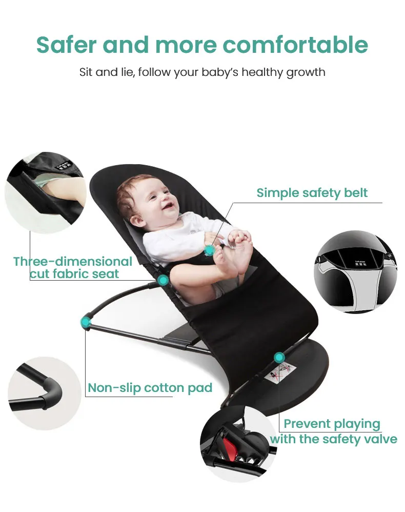 Baby Chair Bouncy Chair Infant Elasticity Chair Lightweight Portable Economic Practical Common Parents' Good Choice Baby Swing Chair Multi Functional Cradle Child Sleeping Bed