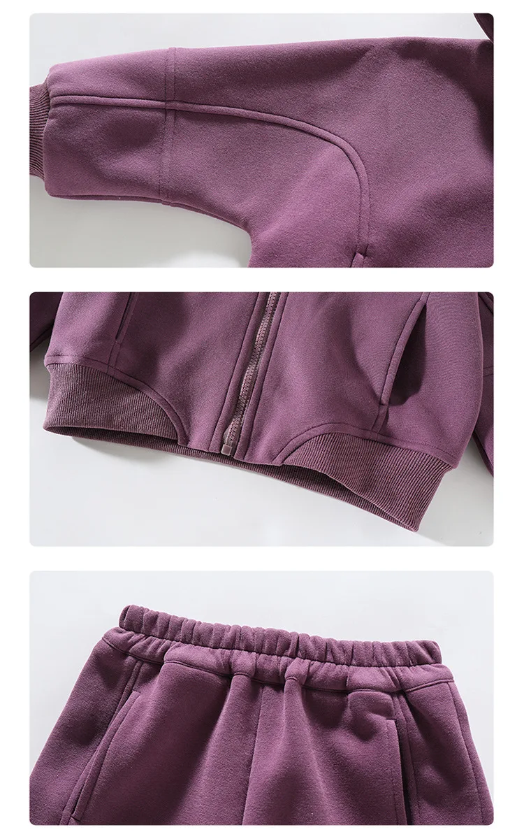 Girls Suit 2026 Autumn New Children's Clothing Korean Style Girl Baby Bright Color Hoodie Sports Two Piece Leisure Daily Sweet