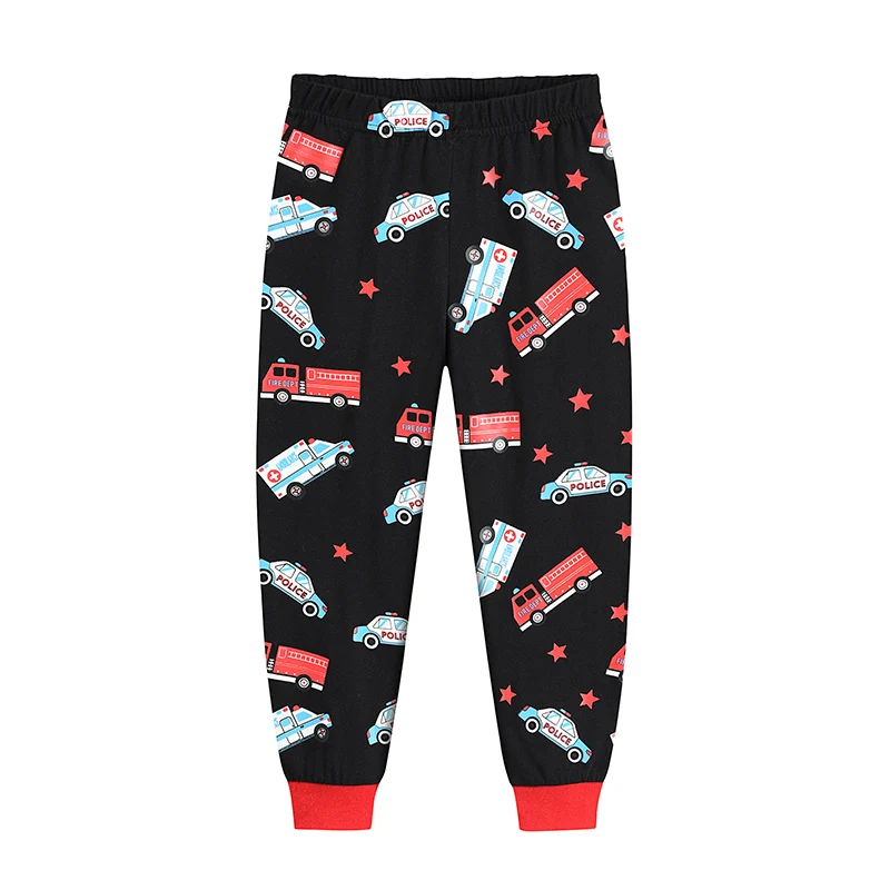Little Hand Boys Long Sleeve Pajama Set Rescue Car Fire Truck Print Kids Loungewear Sleep Suit For Toddler Boys 2-7 Years Old