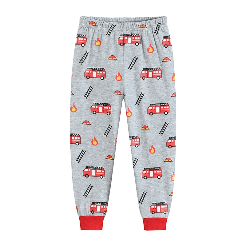Little Hand Boys Long Sleeve Pajama Set Rescue Car Fire Truck Print Kids Loungewear Sleep Suit For Toddler Boys 2-7 Years Old