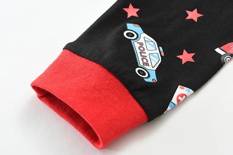 Little Hand Boys Long Sleeve Pajama Set Rescue Car Fire Truck Print Kids Loungewear Sleep Suit For Toddler Boys 2-7 Years Old