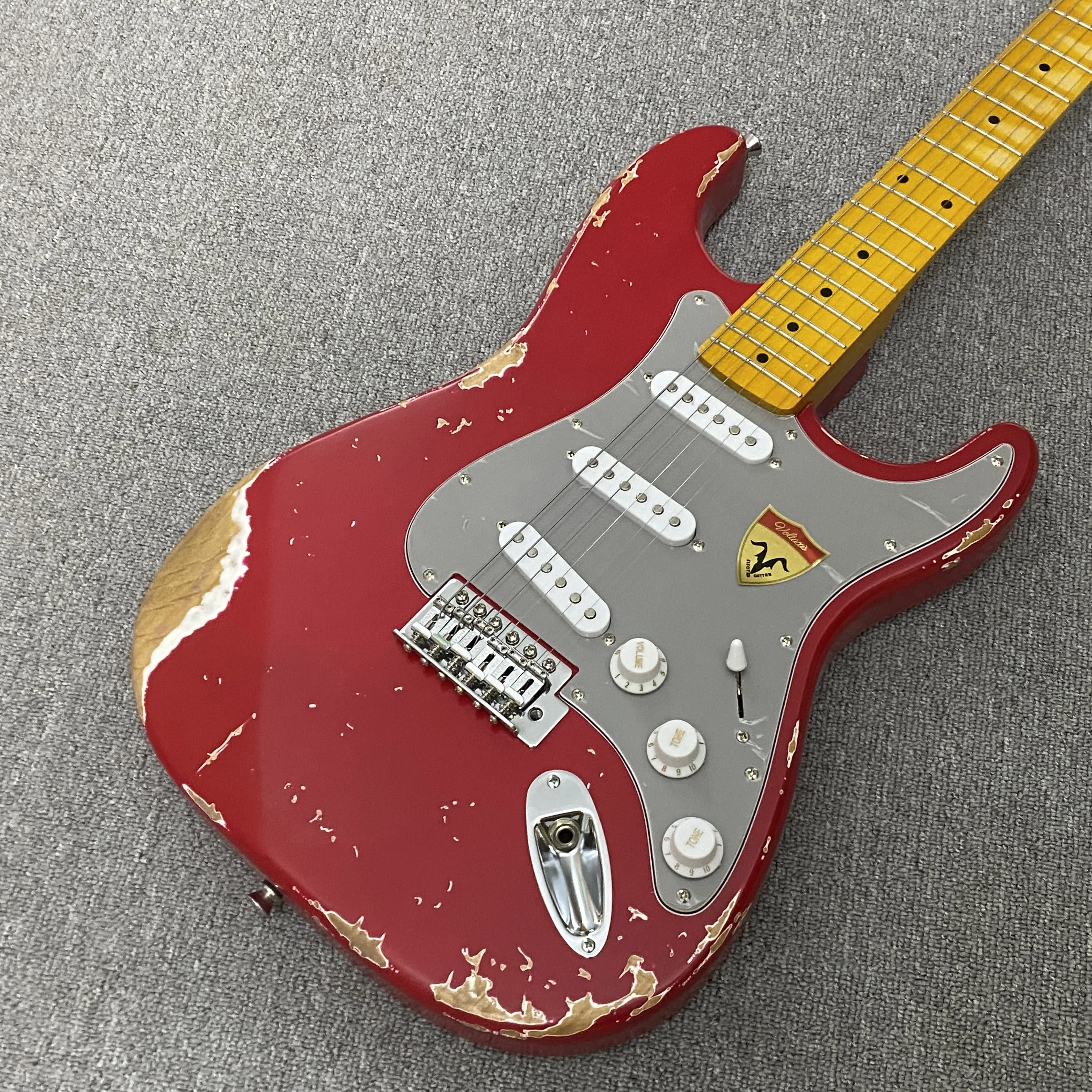 Vicers Red Vintage 6 String Electric Guitar Basswood Body Rosewood Fretboard 21 Fret Pickup Rock Guitar Musical Instrument for Beginners & Professional Players