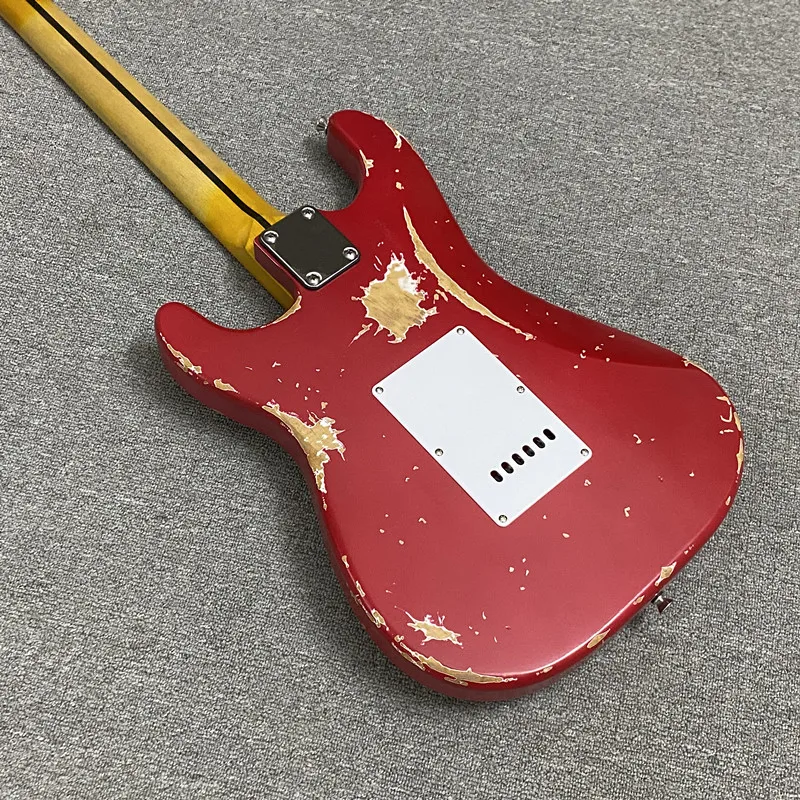 Vicers Red Vintage 6 String Electric Guitar Basswood Body Rosewood Fretboard 21 Fret Pickup Rock Guitar Musical Instrument for Beginners & Professional Players
