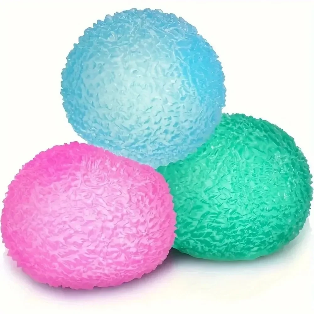Big Textured Stress Balls, Soft Sensory Fidget Toys Ball for Adults Kids, Memory Gel Squishies Toys, Anxiety Relief Squeeze Balls for Autism/ADHD, Fun Christmas Gift, Party Favors Gifts, Prizes for Students