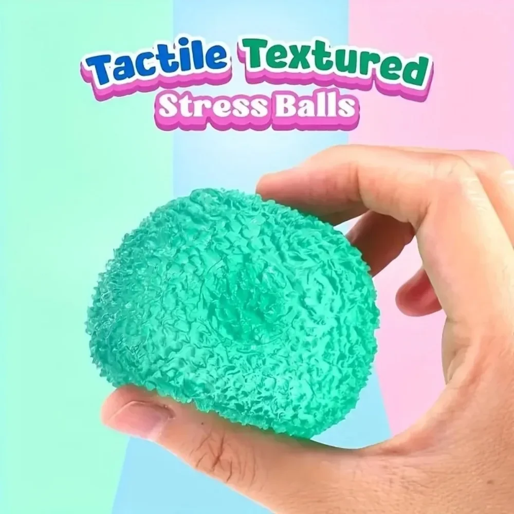 Big Textured Stress Balls, Soft Sensory Fidget Toys Ball for Adults Kids, Memory Gel Squishies Toys, Anxiety Relief Squeeze Balls for Autism/ADHD, Fun Christmas Gift, Party Favors Gifts, Prizes for Students