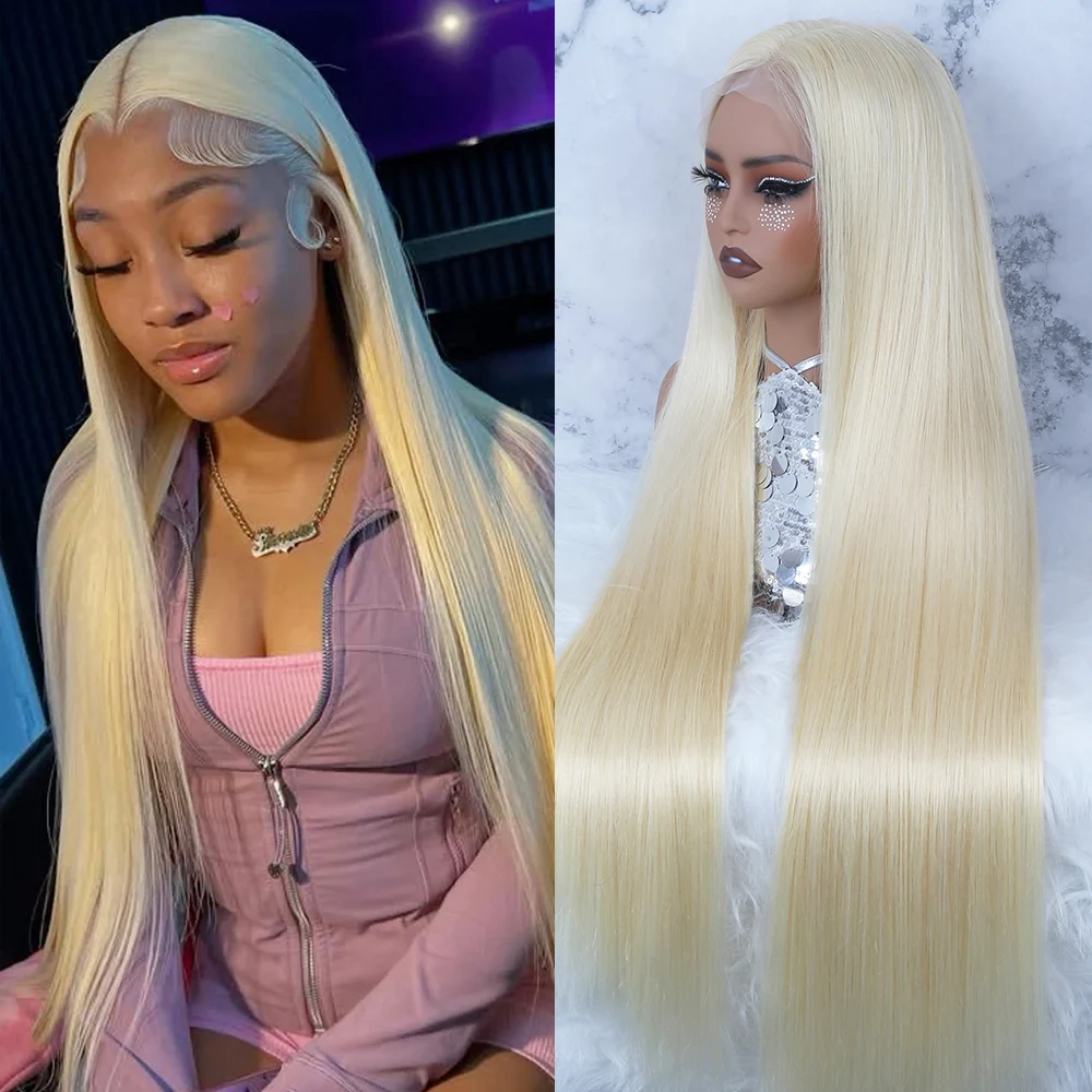 30 40 Inch 360 Lace Wig 613 13x6 HD Transparent Lace Straight Blonde Wig 200 Density Pre Plucked Natural Hairline with Baby Hair RawVietnamese Hair 13x4 Lace Front Human Hair Wigs For Black Women