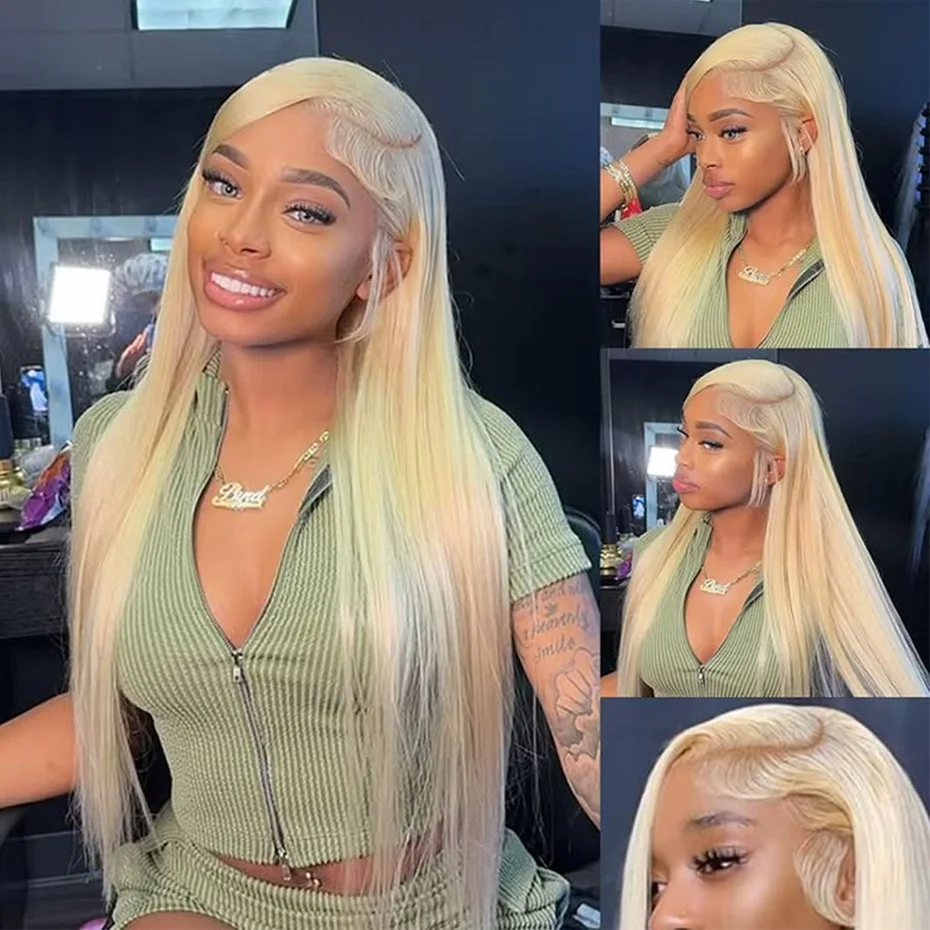 30 40 Inch 360 Lace Wig 613 13x6 HD Transparent Lace Straight Blonde Wig 200 Density Pre Plucked Natural Hairline with Baby Hair RawVietnamese Hair 13x4 Lace Front Human Hair Wigs For Black Women