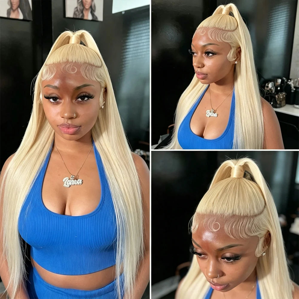 30 40 Inch 360 Lace Wig 613 13x6 HD Transparent Lace Straight Blonde Wig 200 Density Pre Plucked Natural Hairline with Baby Hair RawVietnamese Hair 13x4 Lace Front Human Hair Wigs For Black Women