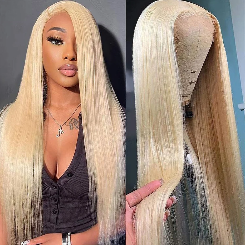 30 40 Inch 360 Lace Wig 613 13x6 HD Transparent Lace Straight Blonde Wig 200 Density Pre Plucked Natural Hairline with Baby Hair RawVietnamese Hair 13x4 Lace Front Human Hair Wigs For Black Women