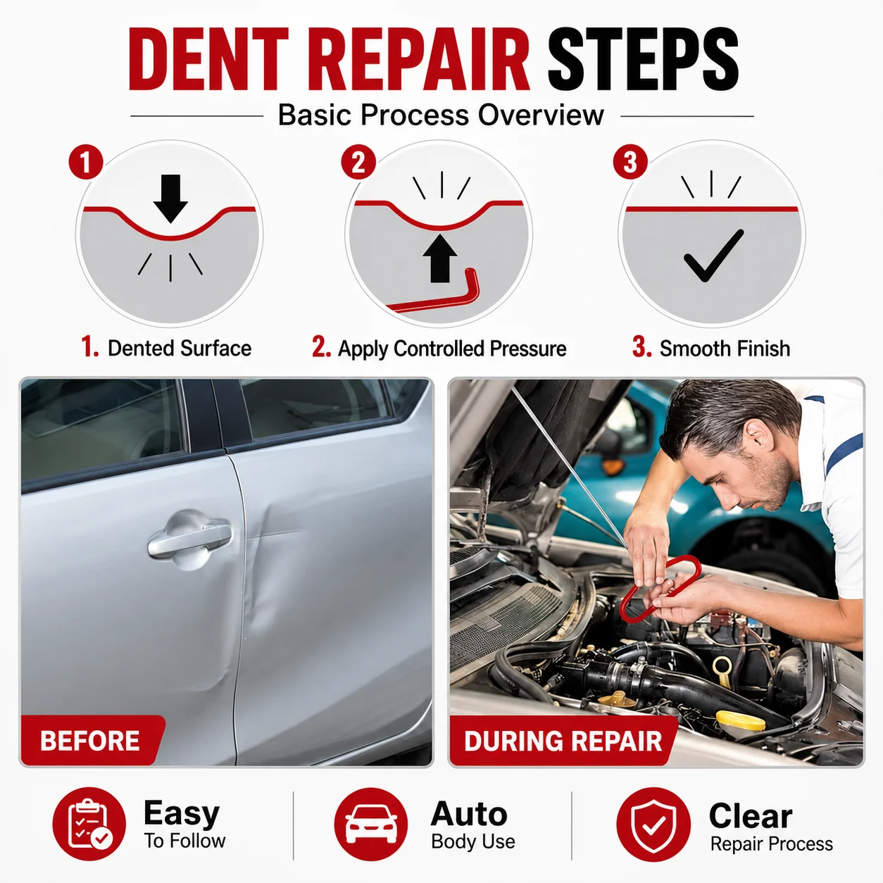 25-Piece Auto Service Tool Kit For Authorized Vehicle Service With Air Wedges, Long Reach Tools, Trim Removal Tools And Storage Bag For Garage Service And Roadside Assistance