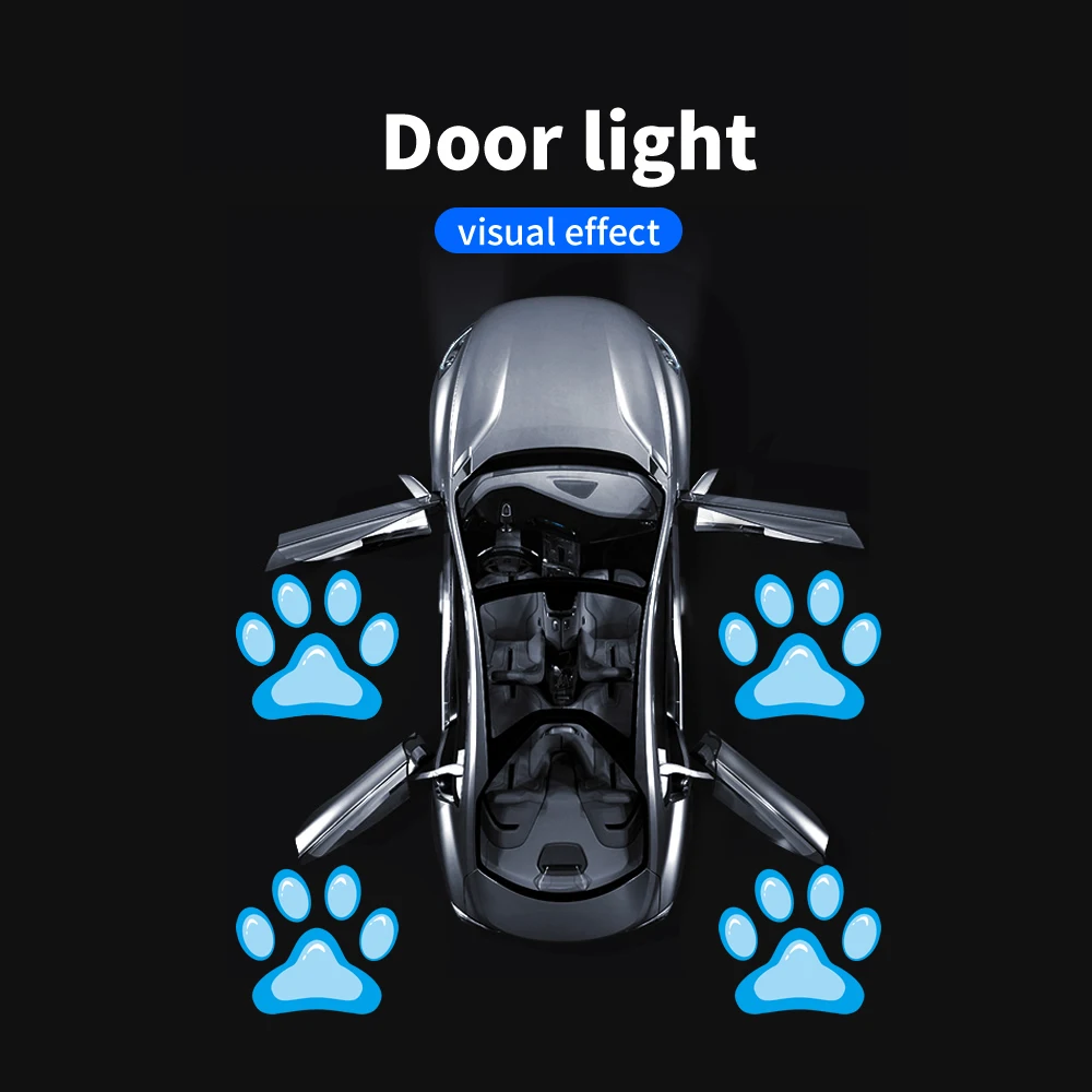4pcs Door Light Logo LED Projector Car Door Step Courtesy Welcome Lights Cute Pattern Girl Gift Projection Light Festive Atmosphere Door Night Light