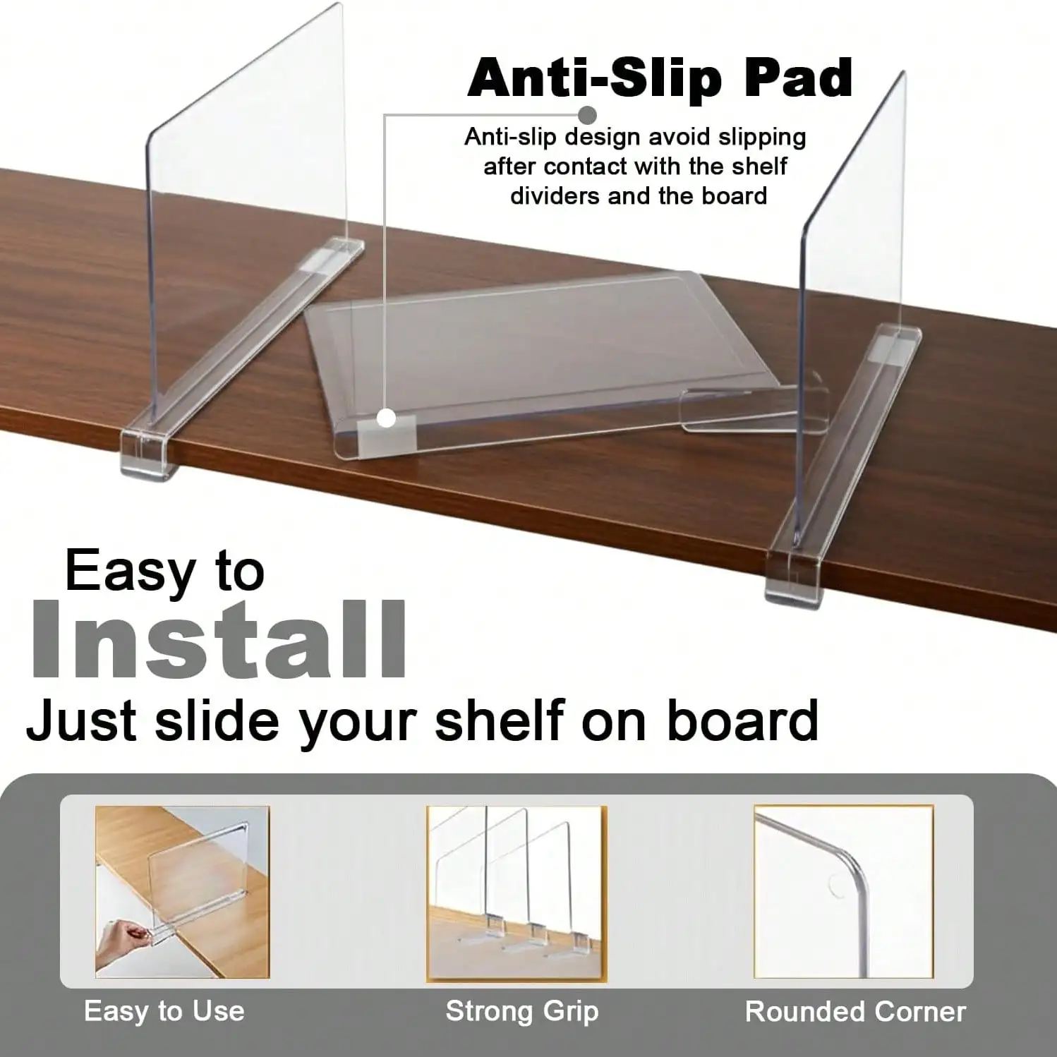 16/8pcs Partitions Are Used To Organize The Wardrobe. Transparent Wardrobe Partitions Are Suitable For Wooden Or Vertical Partitions. Partition For Storing Wardrobes - Used For Storing Wooden Partitions, Wallets, And Sweaters