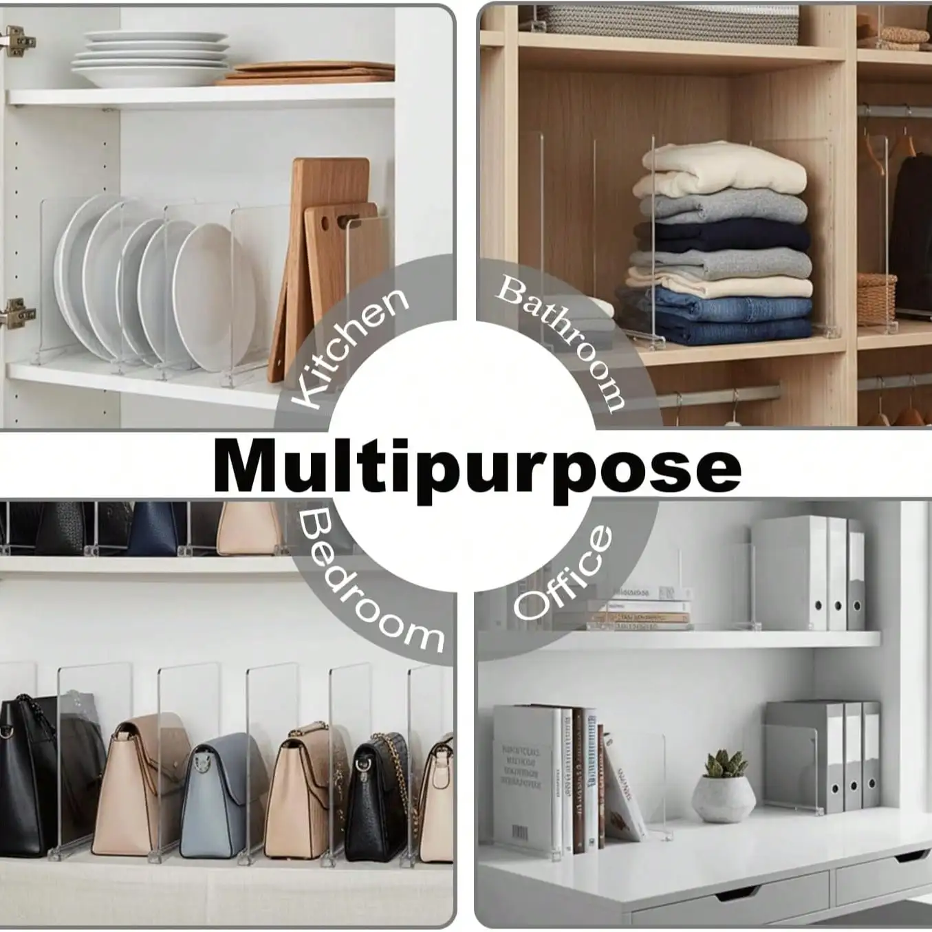 16/8pcs Partitions Are Used To Organize The Wardrobe. Transparent Wardrobe Partitions Are Suitable For Wooden Or Vertical Partitions. Partition For Storing Wardrobes - Used For Storing Wooden Partitions, Wallets, And Sweaters